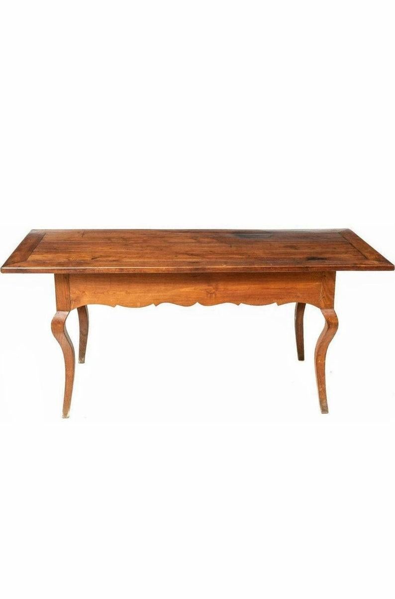 French Provincial 18th Century Farmhouse Fruitwood Harvest Table For Sale