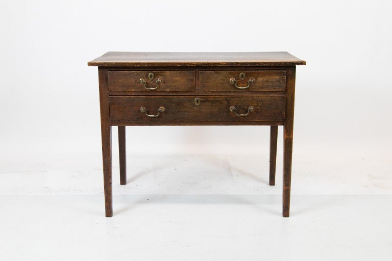 English 18th Century Faux Painted Pine Hepplewhite Lowboy For Sale