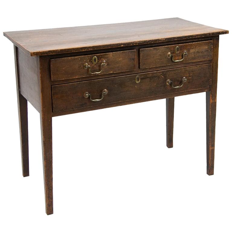 18th Century Faux Painted Pine Hepplewhite Lowboy For Sale