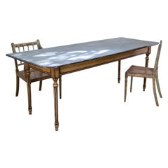 18th Century Faux Quilted Maple Painted Swedish farmhouse Table