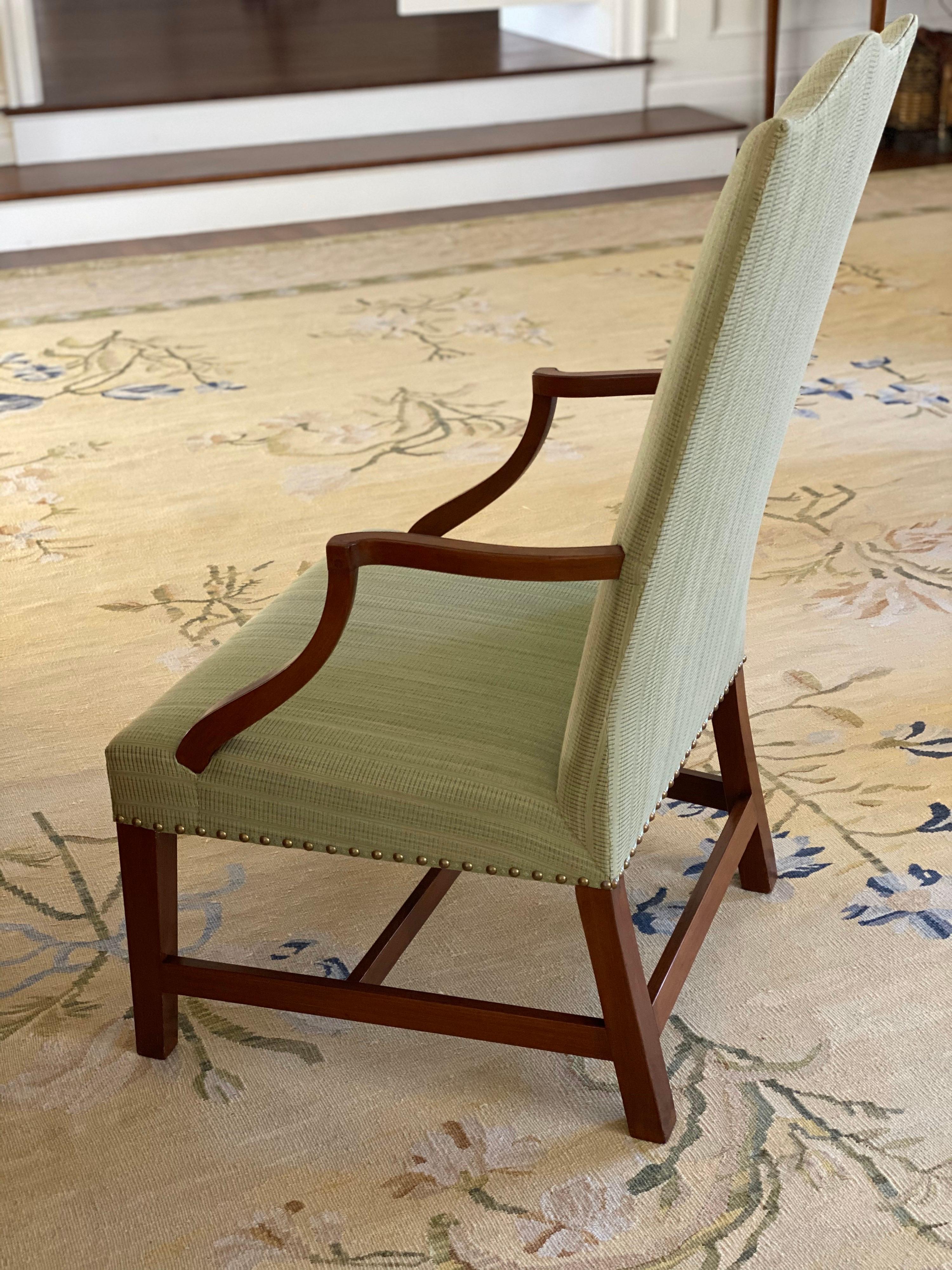 Mahogany 18th Century Federal Hepplewhite Lolling Chair For Sale