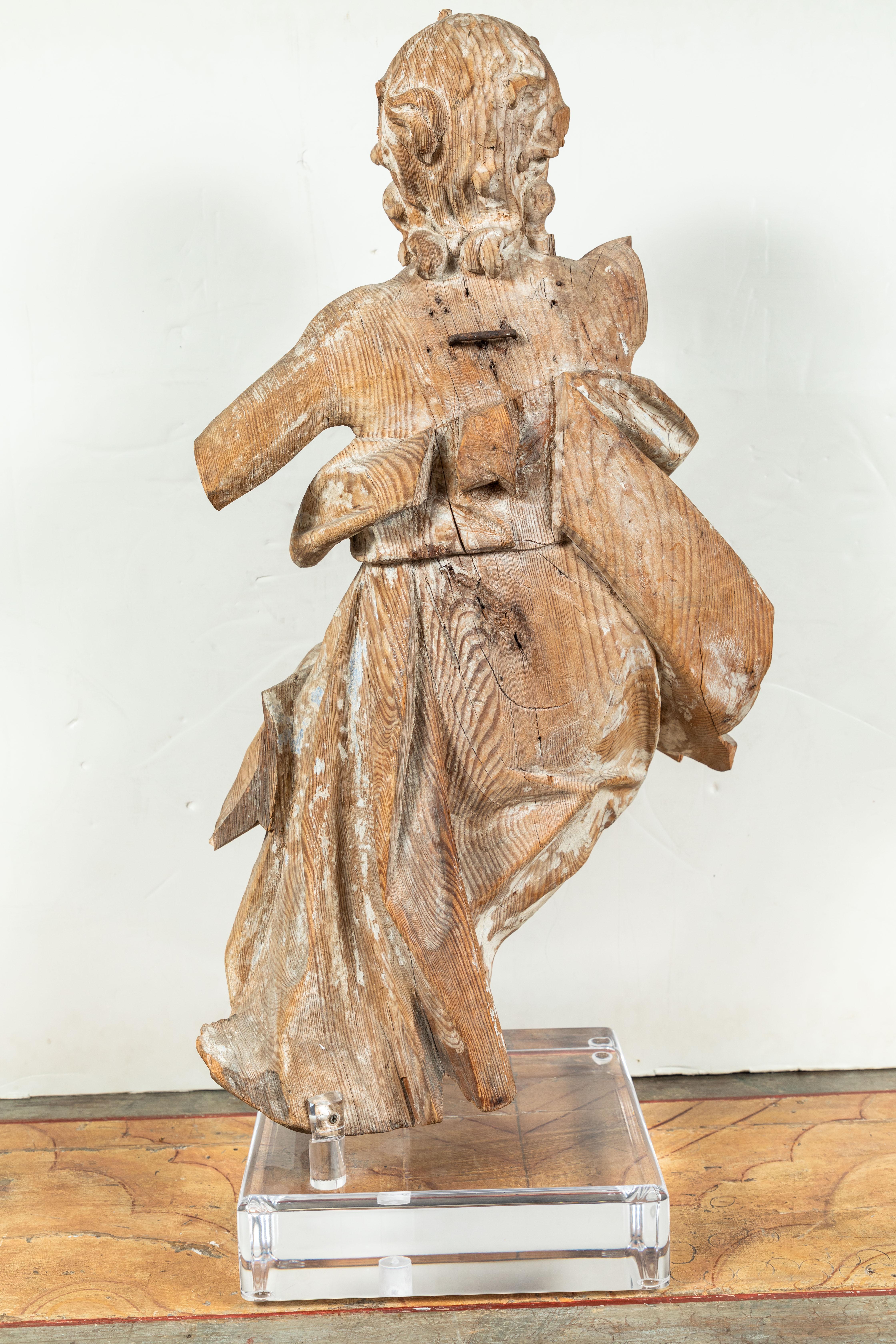 Lucite 18th Century, Figural Sculpture Fragment