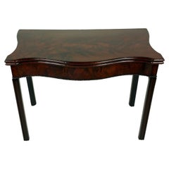 18th Century Figured Mahogany Serpentine Shaped Card Table