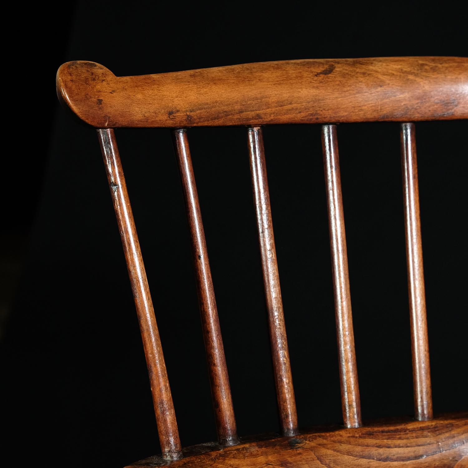 18th Century Fine English West Country Comb Back Windsor Chair, Fruitwood 3