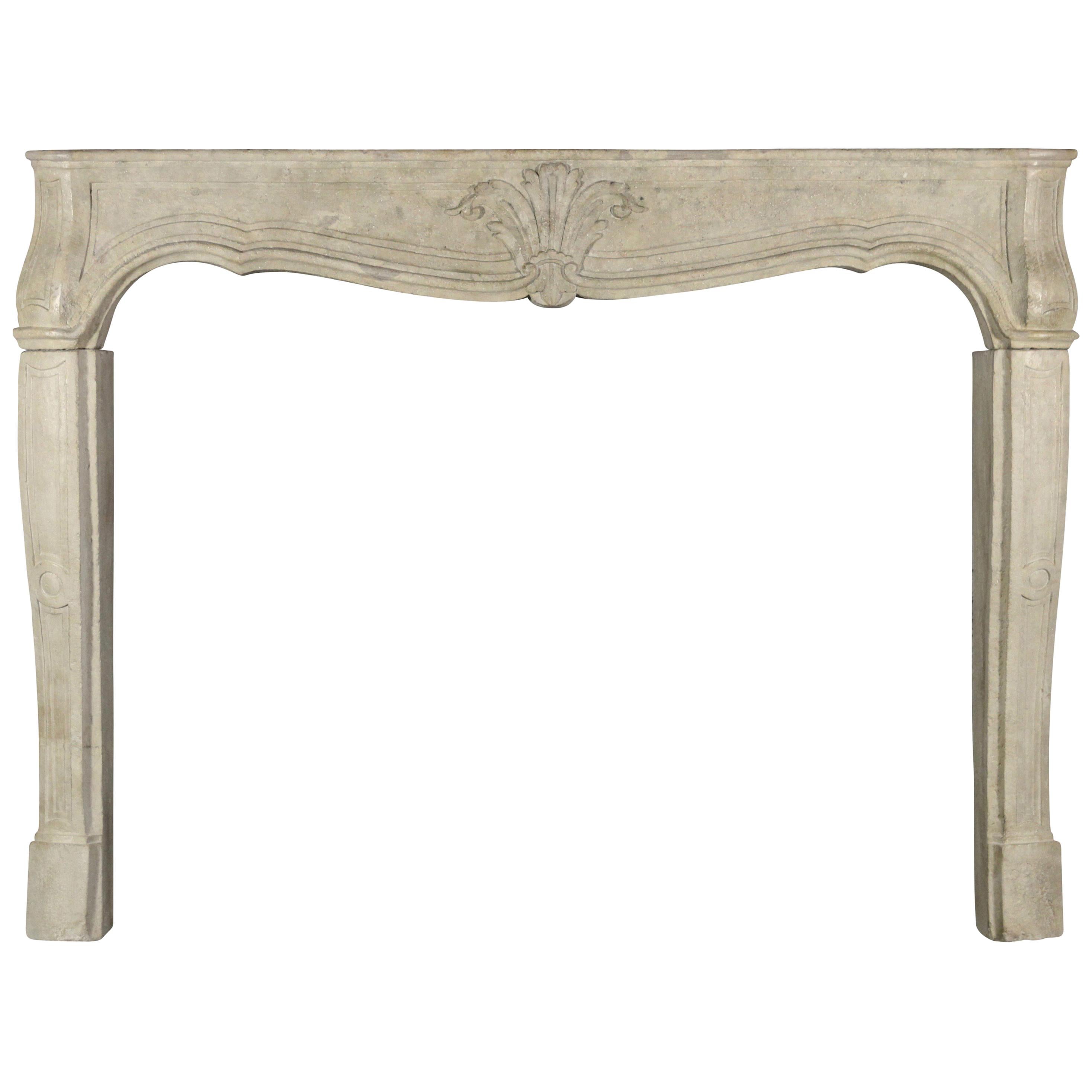 18th Century Fine European Antique French Country Limestone Fireplace Mantle