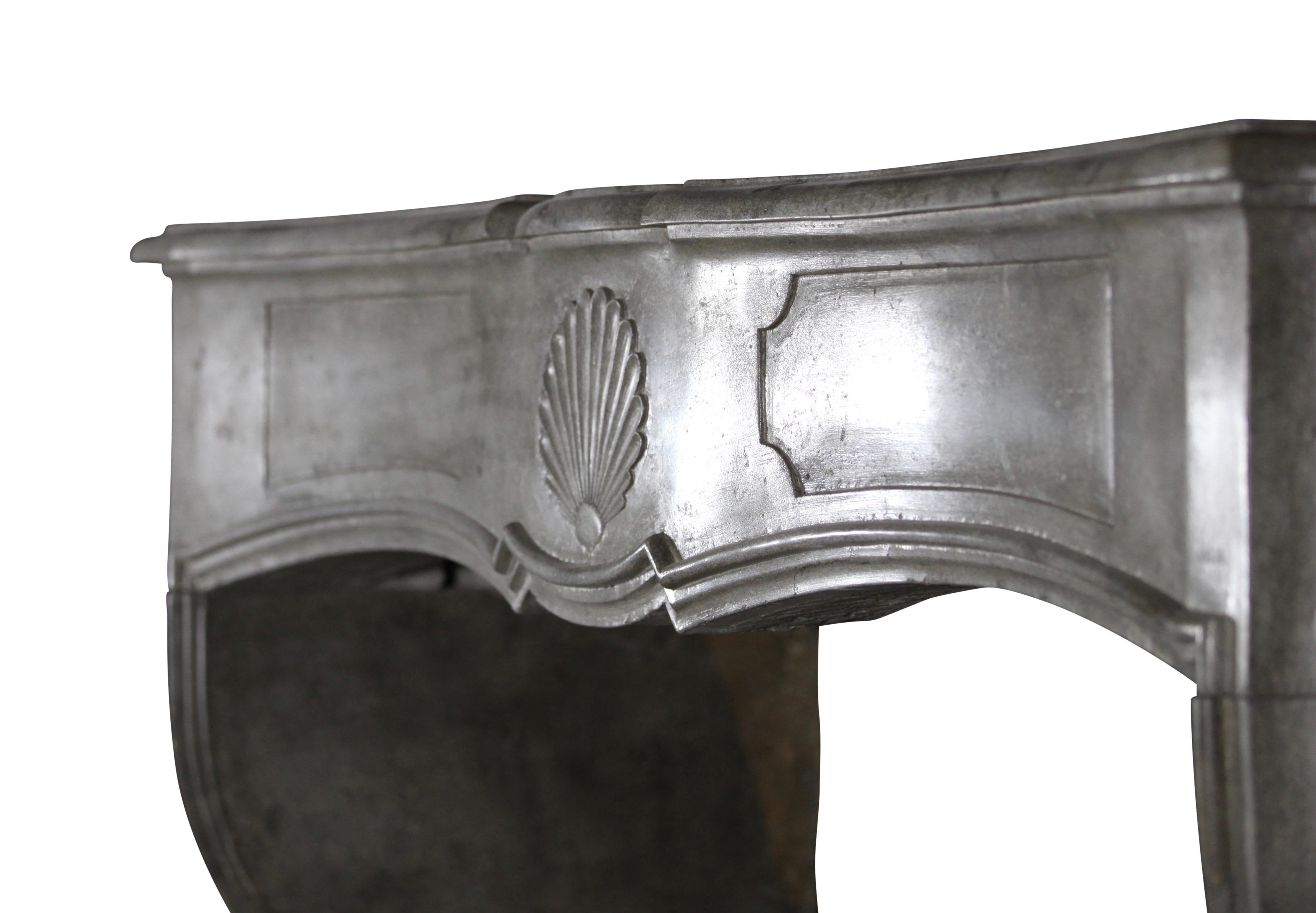 18th Century Fine European Grey Marble Stone Antique Fireplace Mantle For Sale 6