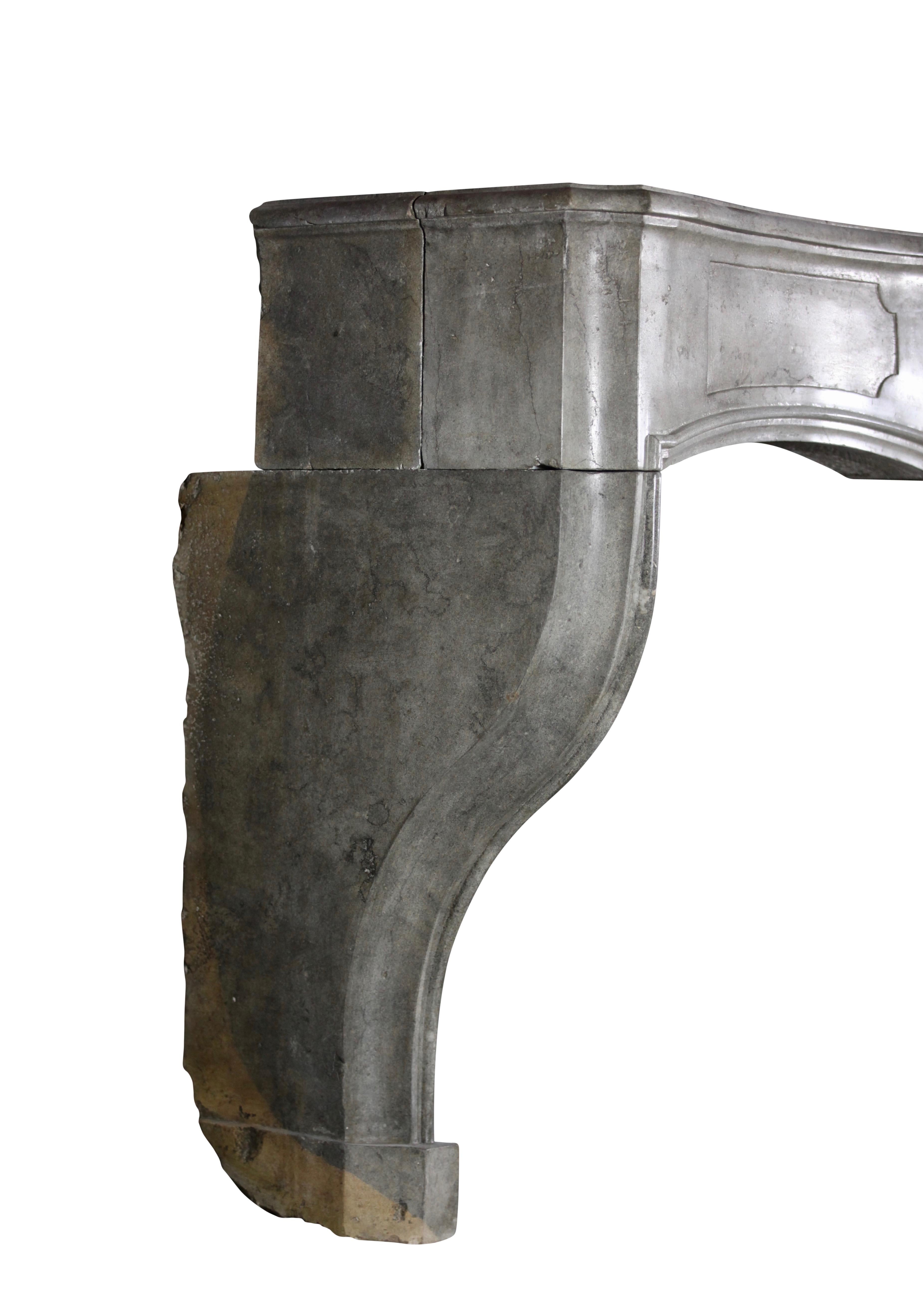 18th Century Fine European Grey Marble Stone Antique Fireplace Mantle For Sale 8