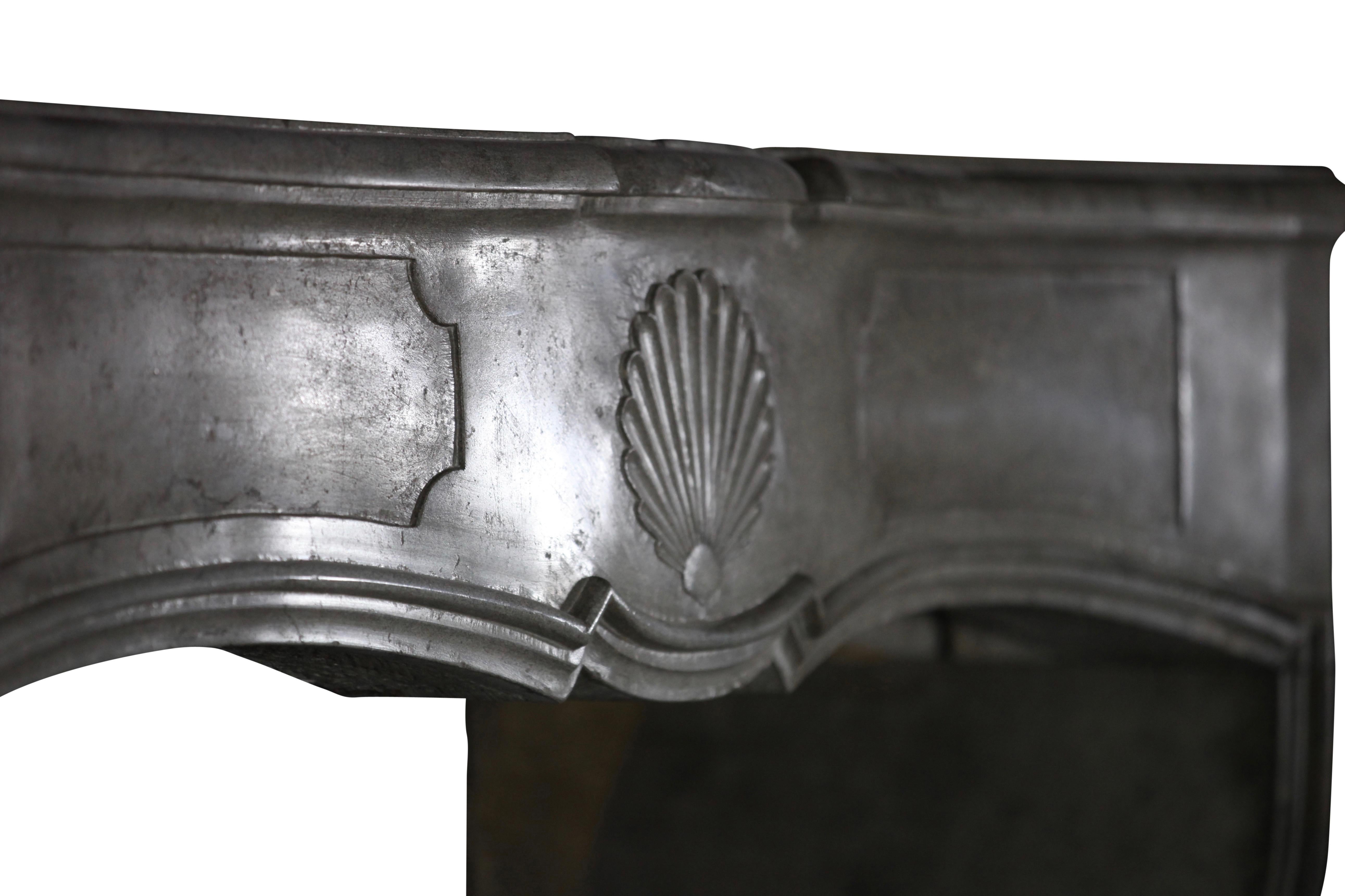 18th Century Fine European Grey Marble Stone Antique Fireplace Mantle For Sale 10