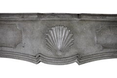 18th Century Fine European Grey Marble Stone Antique Fireplace Mantle
