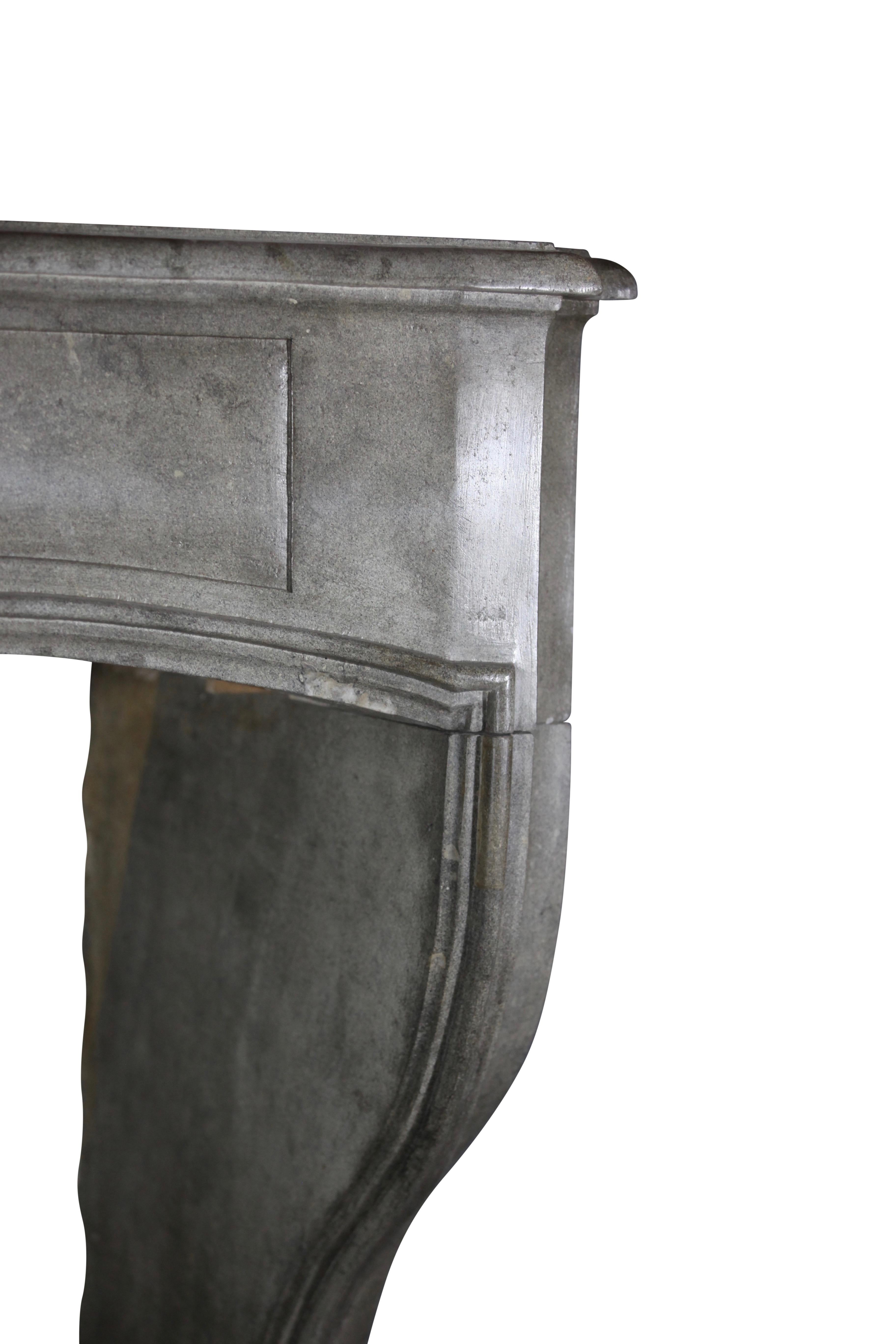 French 18th Century Fine European Grey Marble Stone Antique Fireplace Mantle For Sale