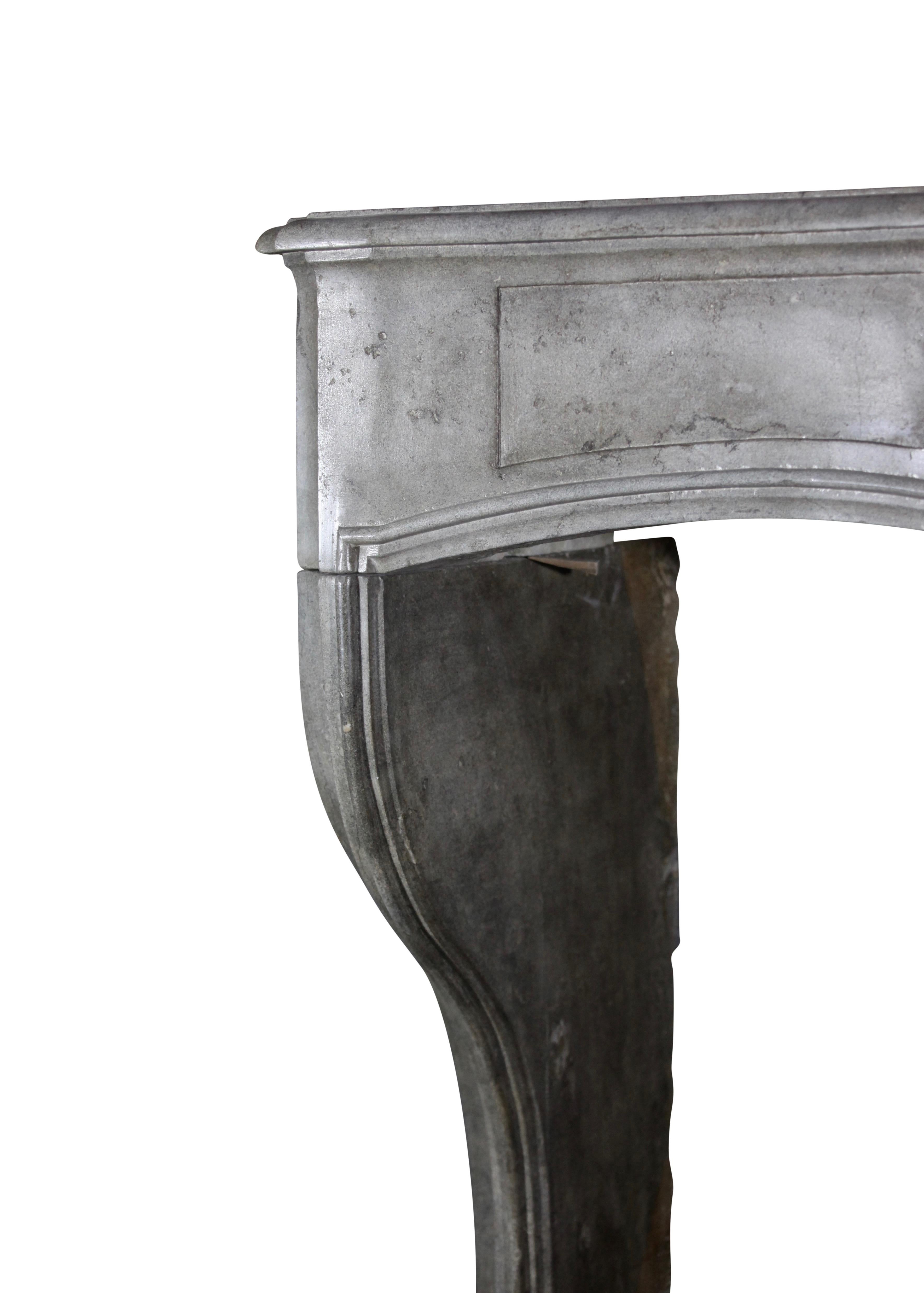 18th Century Fine European Grey Marble Stone Antique Fireplace Mantle For Sale 1