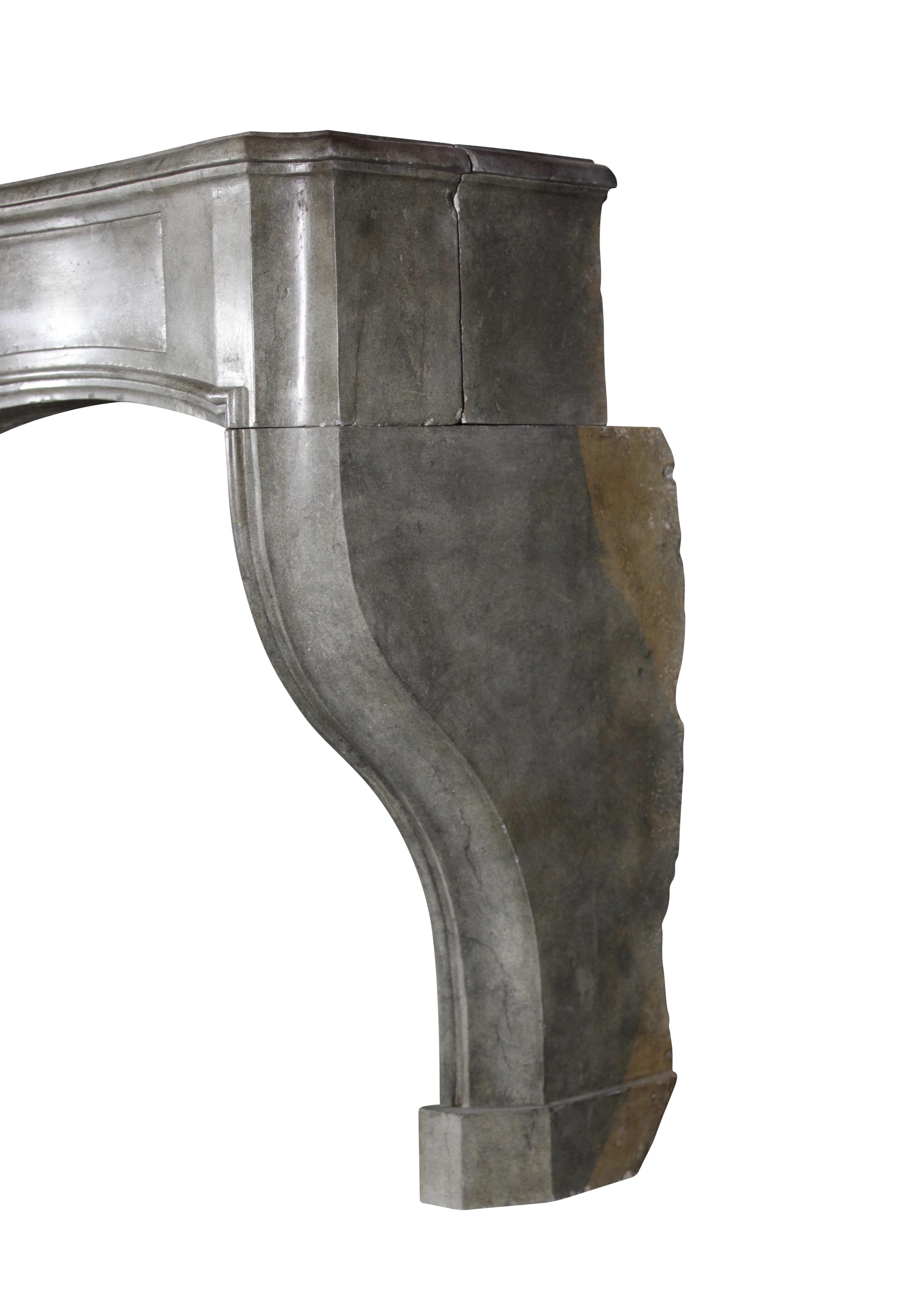 18th Century Fine European Grey Marble Stone Antique Fireplace Mantle For Sale 3