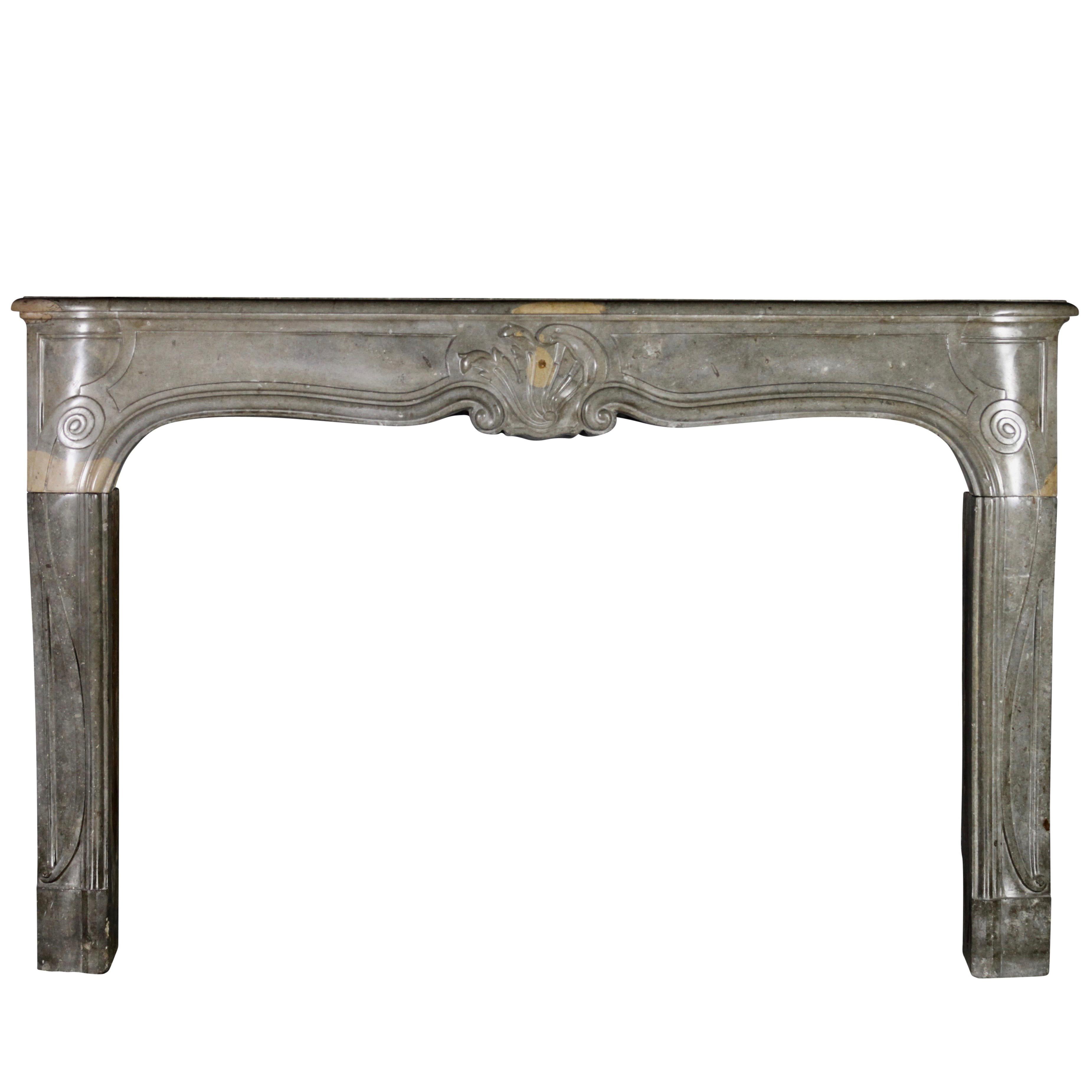 18th Century Fine European Regency Bicolor Marble Hard Stone Antique Mantle For Sale