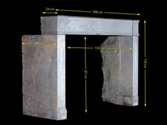 Louis XIV Antique Fireplace Mantel in Burgundy Stone, Rustic Elegance