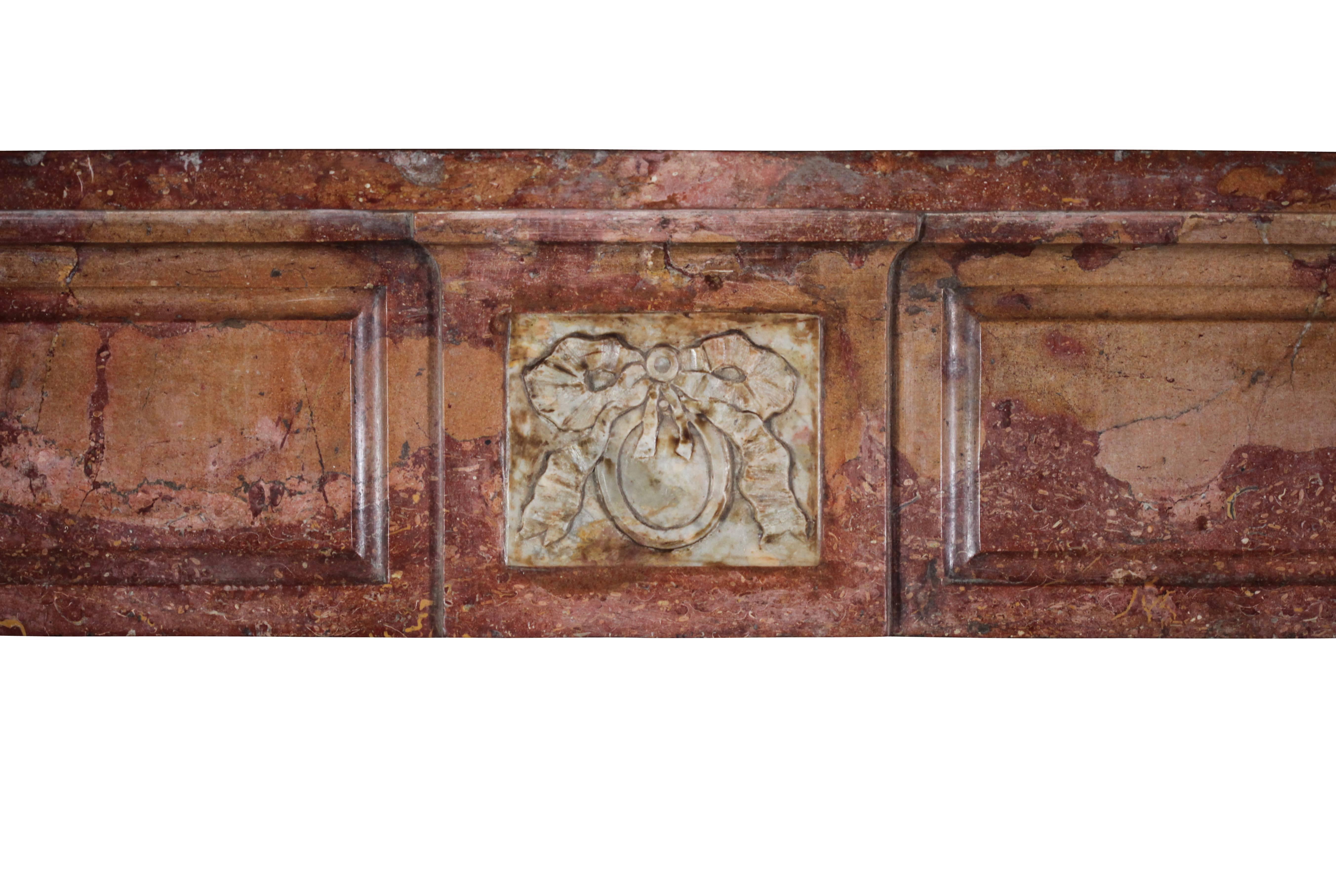 Louis XVI 18th Century Fine French Antique Fireplace Surround in Marble and Stone For Sale