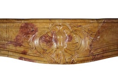18th Century Fine French Bicolor Marble Hard Stone Antique Fireplace Mantle