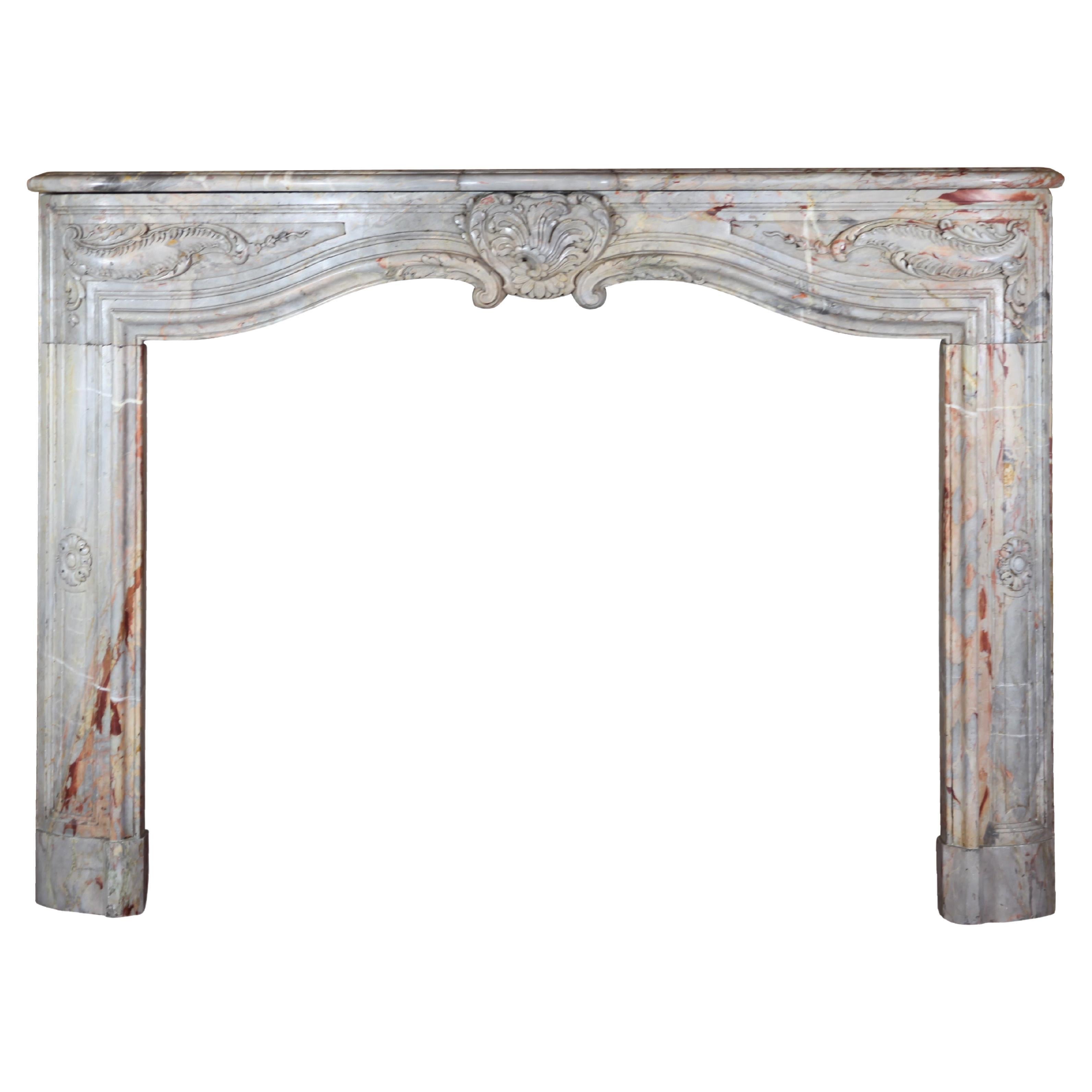 18th Century Fine French Regency Fireplace Surround In Royal Saracolin Marble