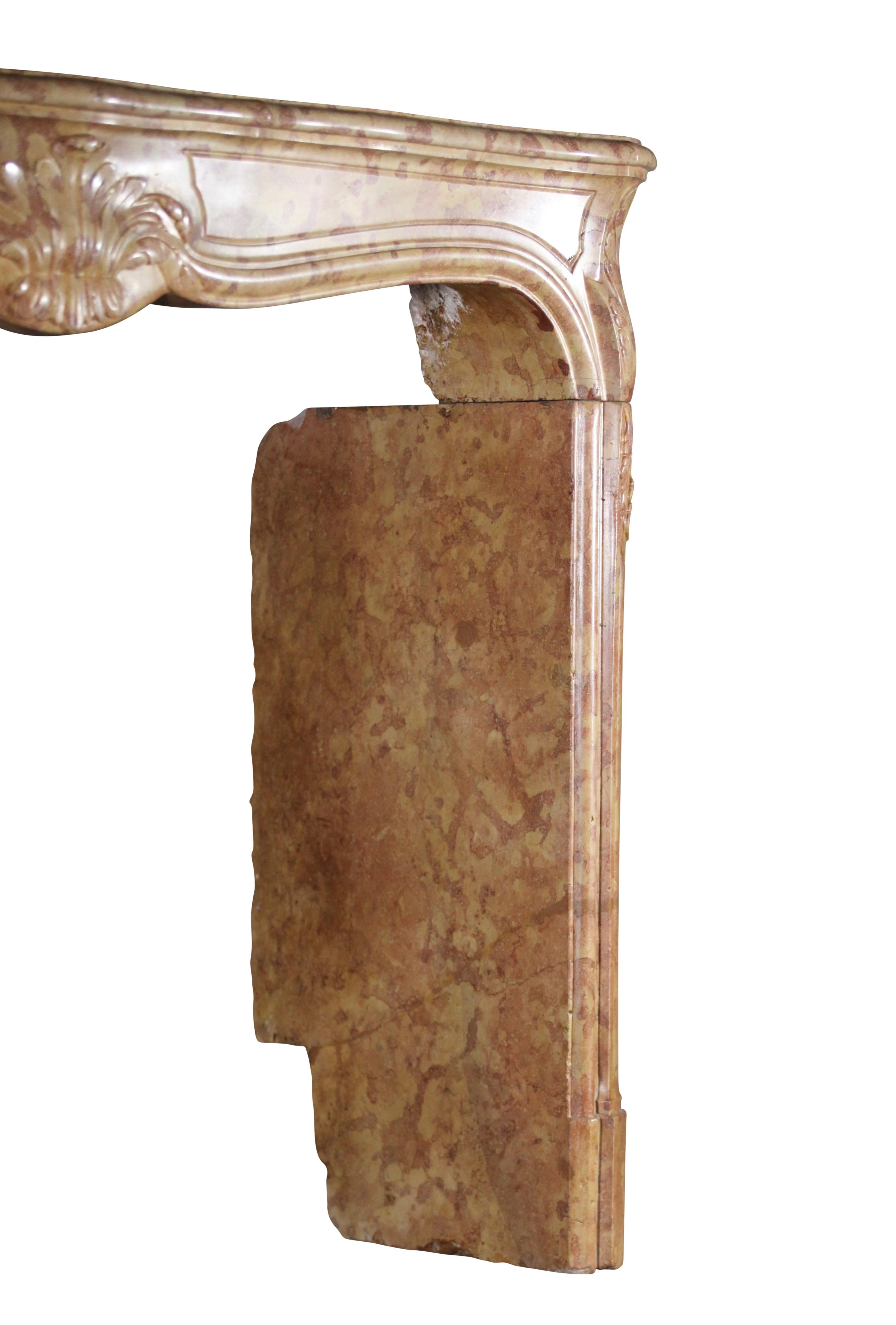 Cheminée en pierre du 18ème siècle de style Régence française avec cadre vintage en pierre en vente 3