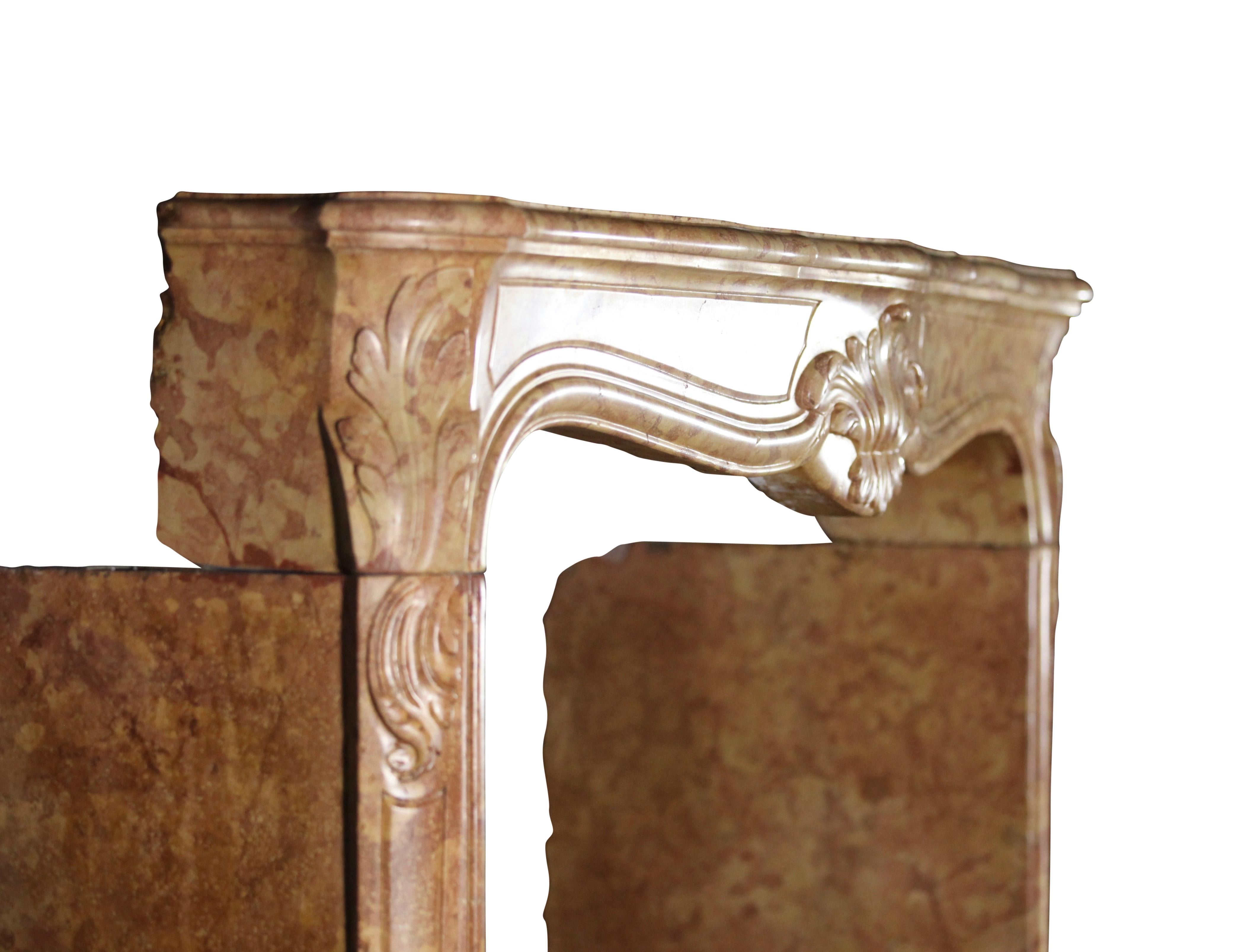 Cheminée en pierre du 18ème siècle de style Régence française avec cadre vintage en pierre en vente 5