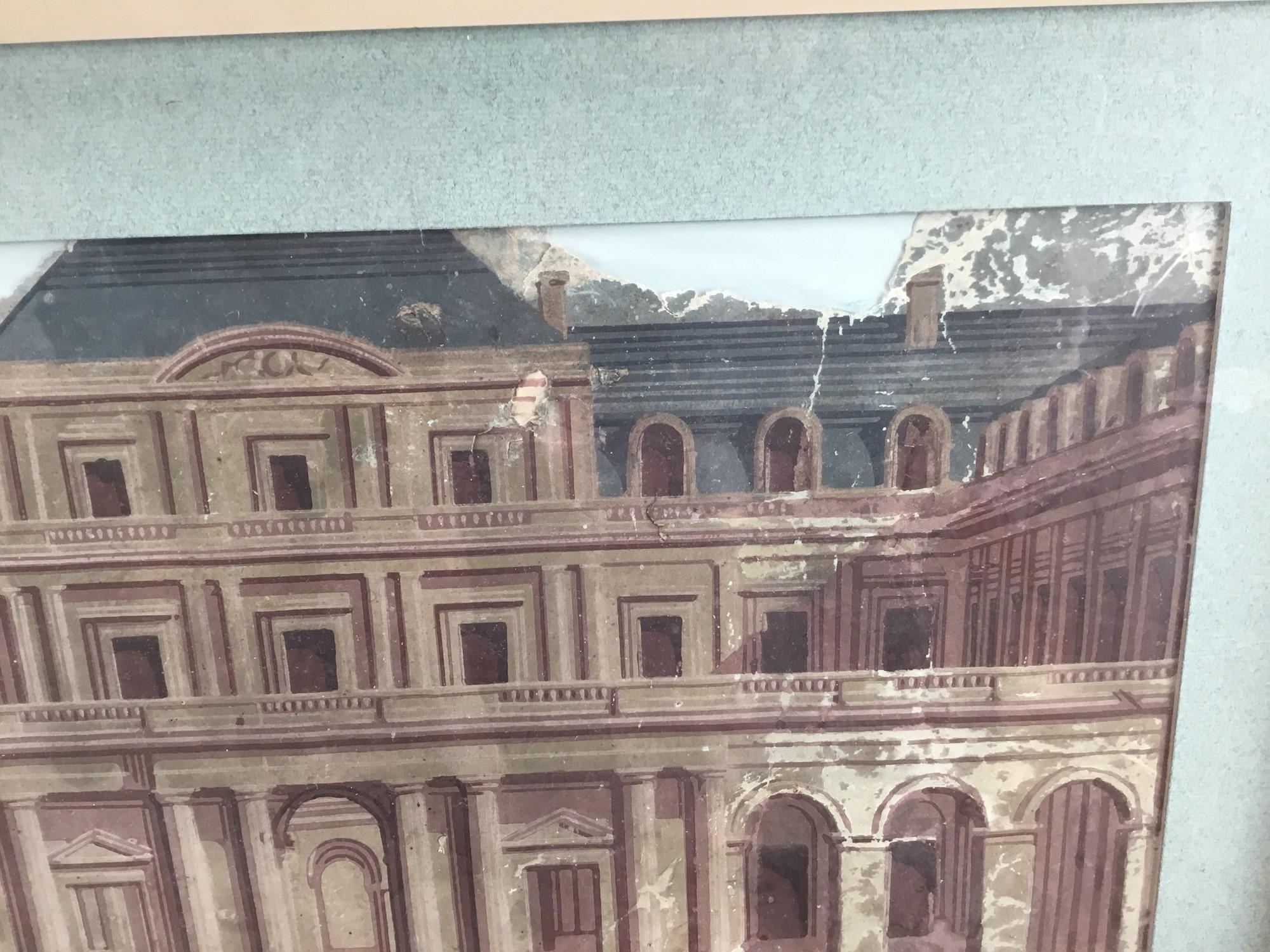 This fine 18th-century gouache on paper is a quintessential example of Grand Tour artistry, depicting an Italian Palladian villa rendered with architectural precision and classical restraint. Likely executed for an English aristocrat or scholar