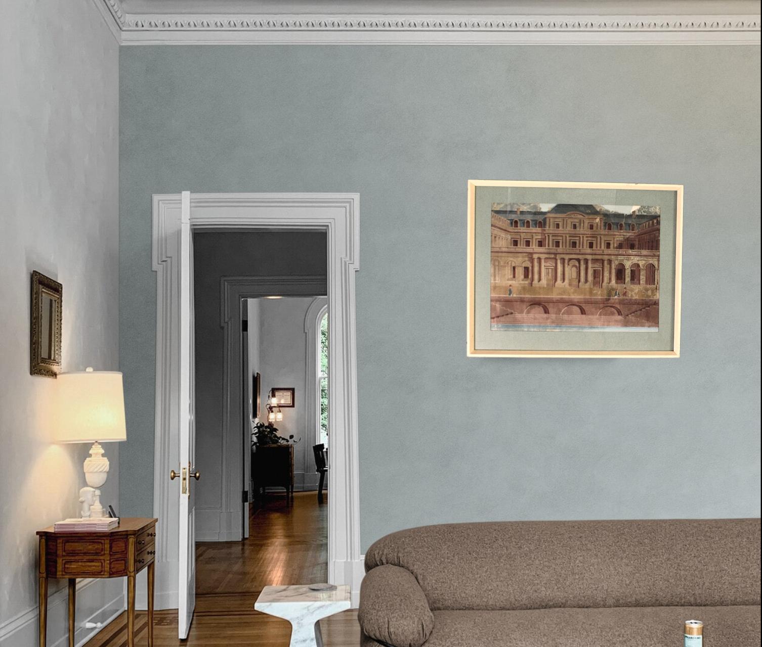 Dipinto a mano 18th century Fine Italian Grand Tour gouache of Palladian Villa in vendita