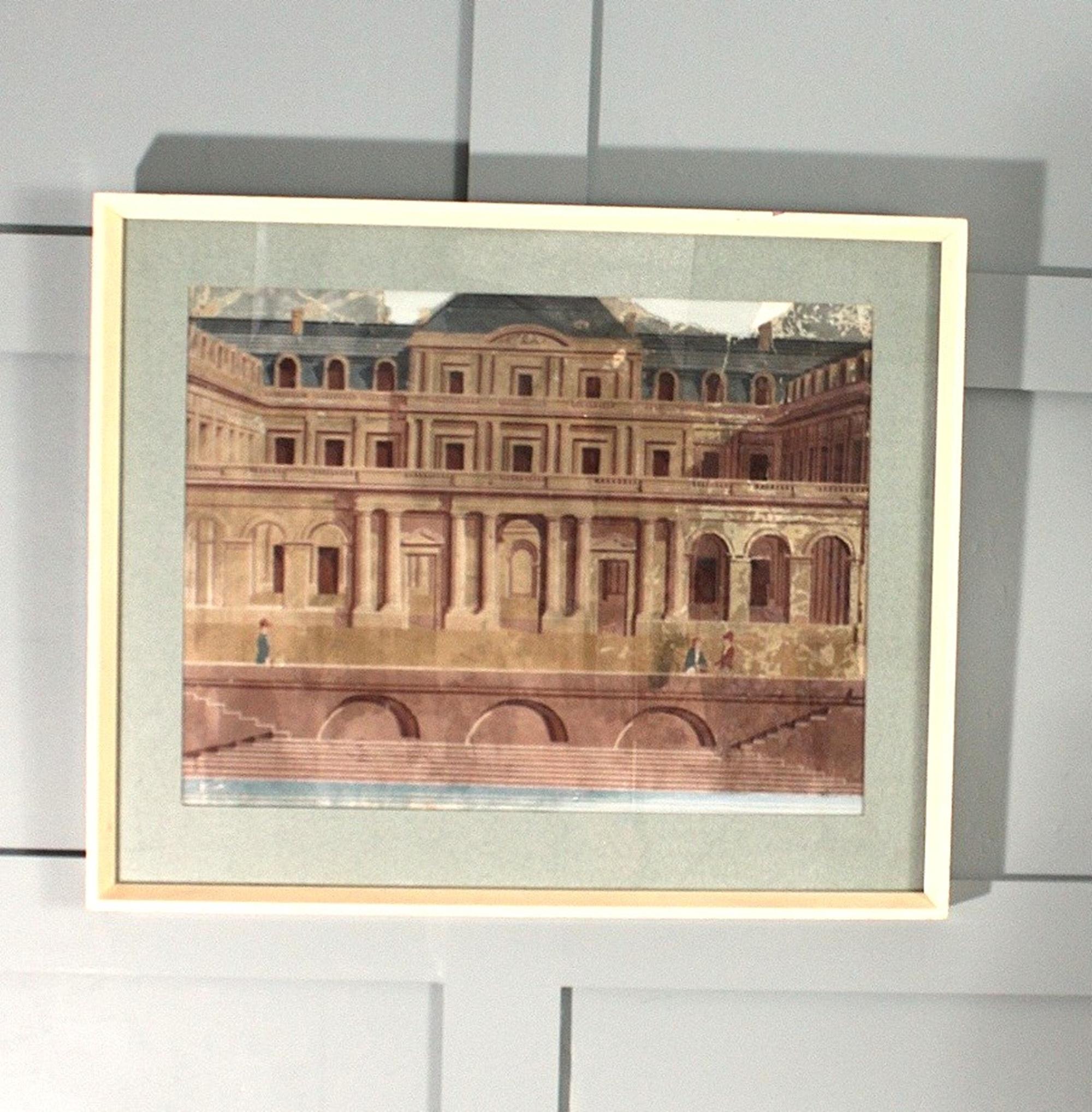 18th century Fine Italian Grand Tour gouache of Palladian Villa (Italienisch) im Angebot