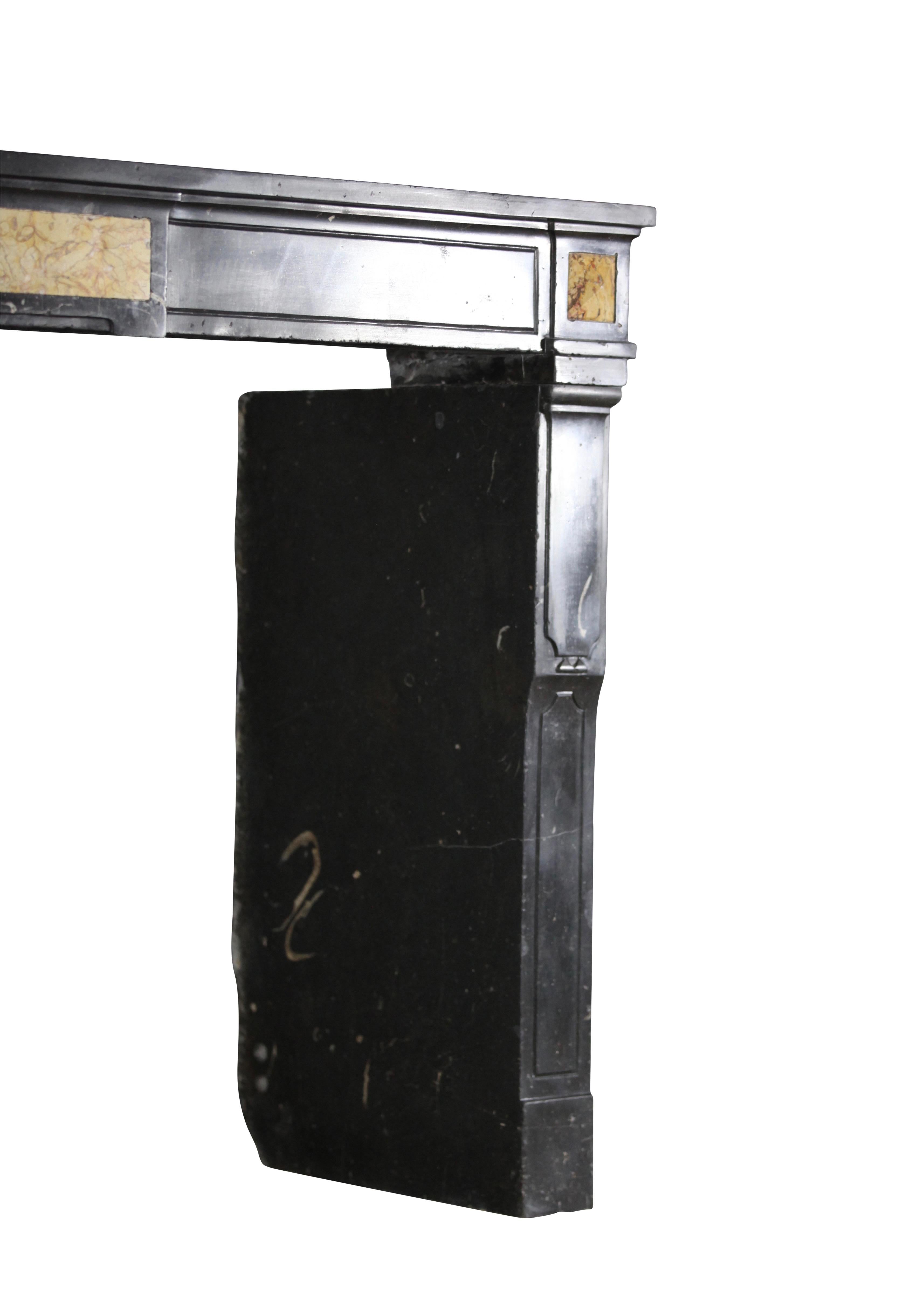 18th Century Fine Original Antique Fireplace Mantle in Black Fossil Stone For Sale 2