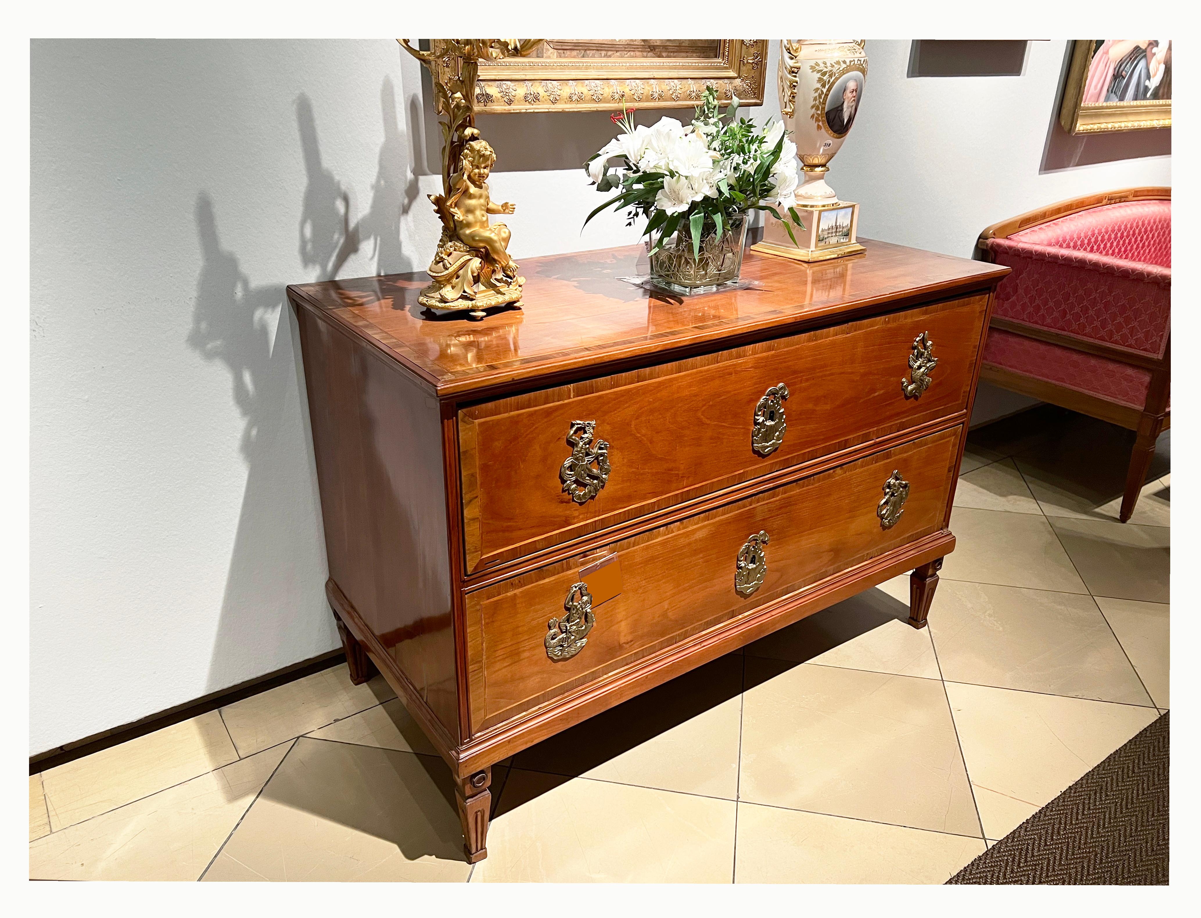18th Century Fine Pair of Neoclassical Commodes. Vienna, c. 1800. For Sale 1