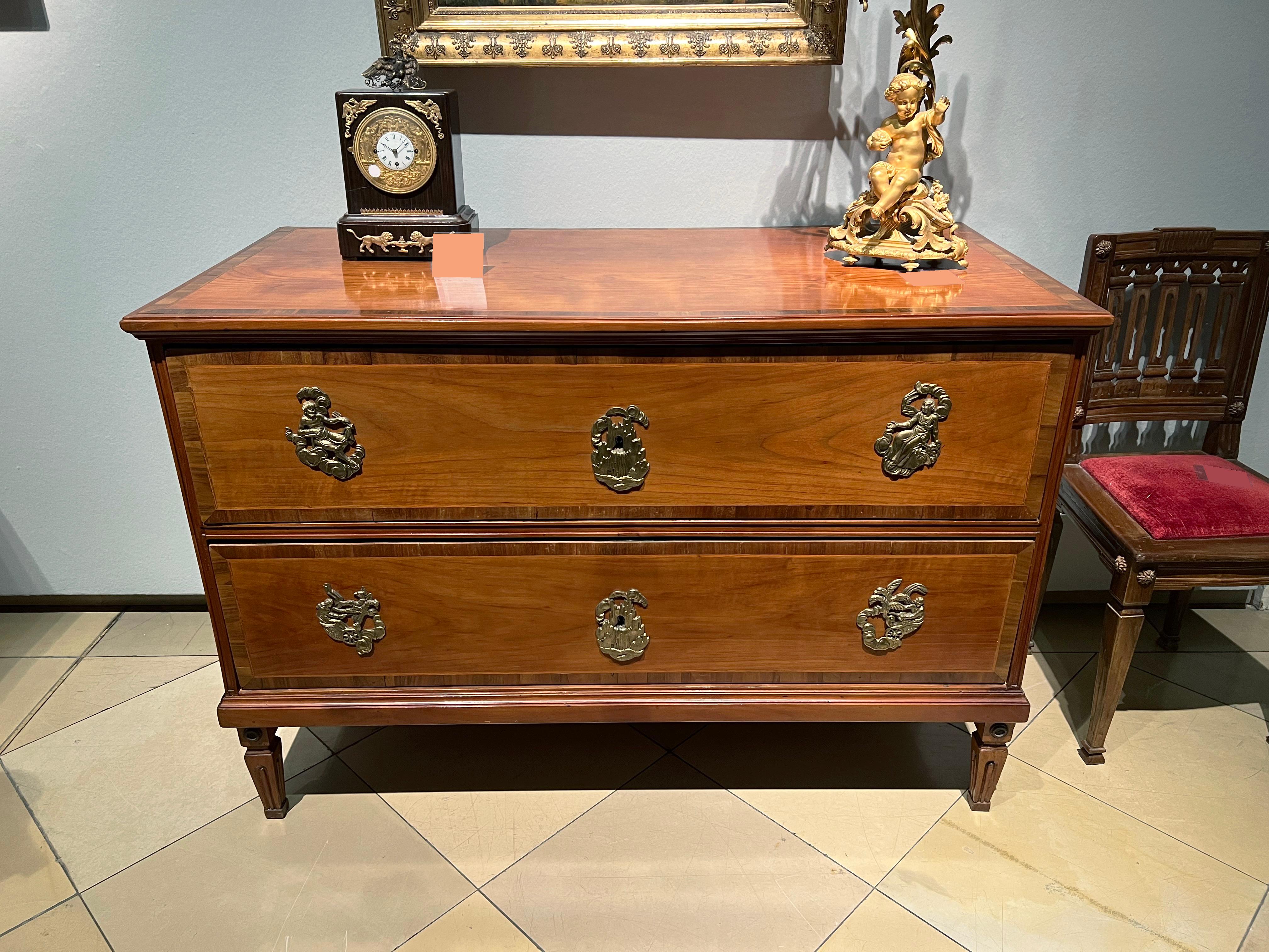 18th Century Fine Pair of Neoclassical Commodes. Vienna, c. 1800. For Sale 2