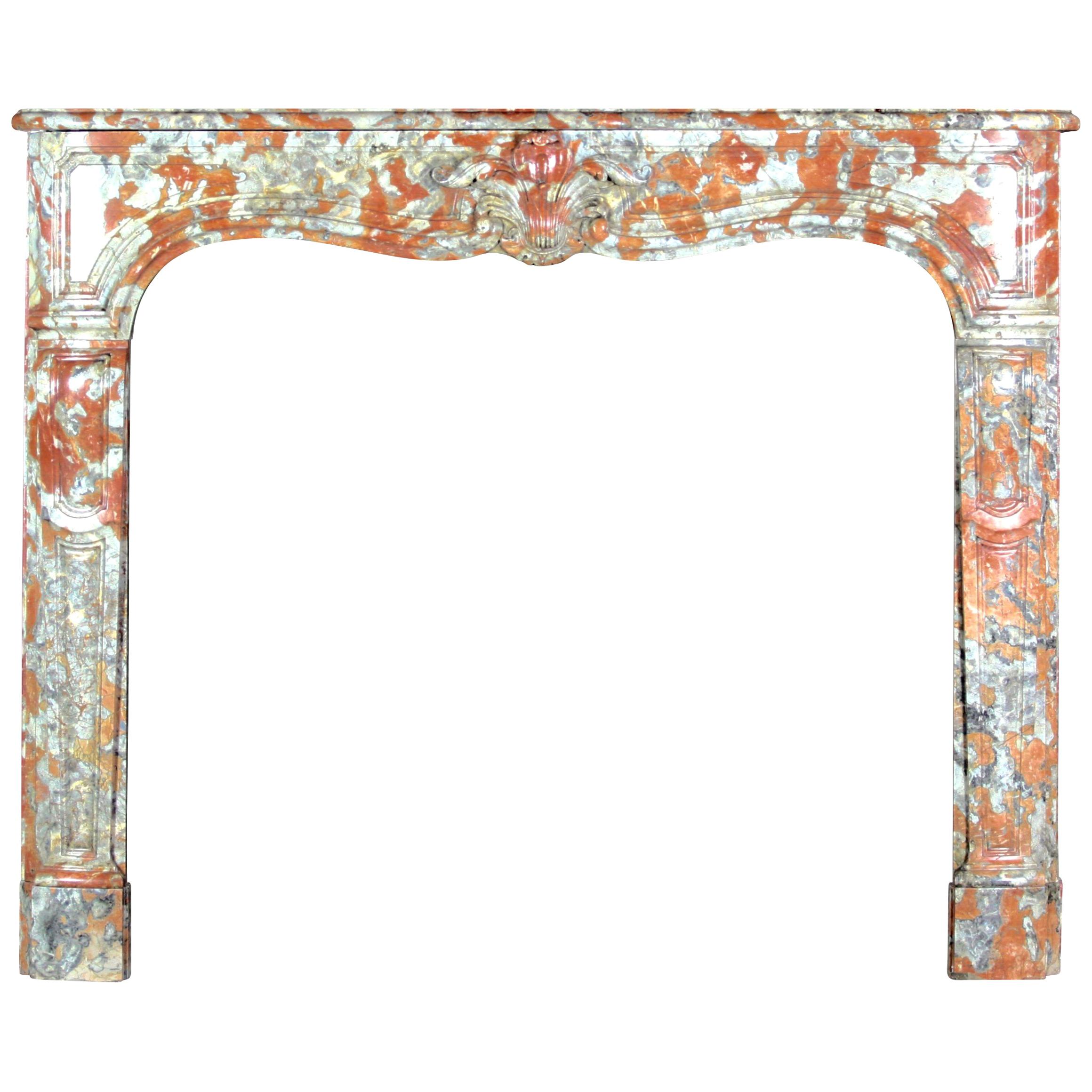 18th Century Fine Parisian Regency Antique Fireplace Surround in Marble