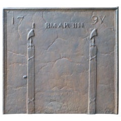 18th Century Fireback Pillars with Phrygian Cap