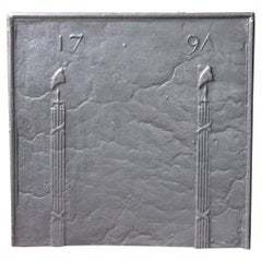 Antique 18th Century Fireback Pillars with Phrygian Cap
