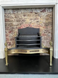 18th Century Firepalce Brass & Iron Dog Basket Grate