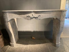18th Century Fireplace Mantel in Grey Burgundy Stone
