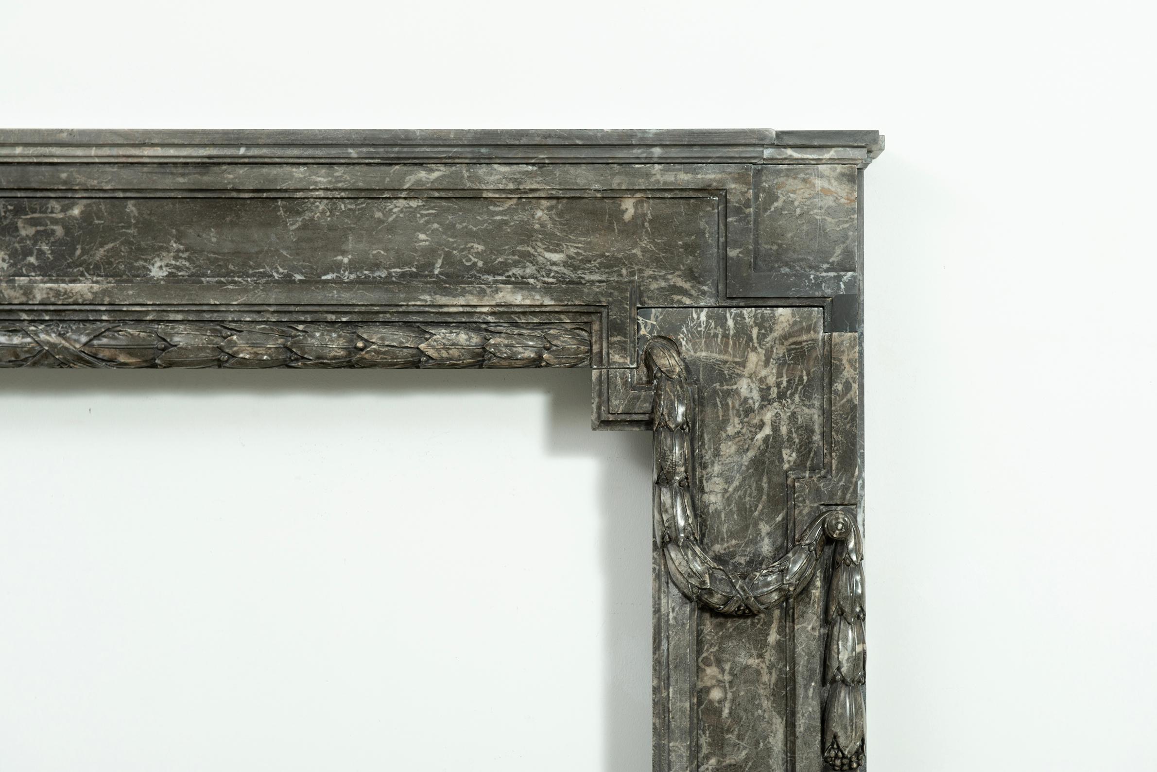 18th Century Fireplace Mantel in Gris d'Ardenne Marble For Sale 9