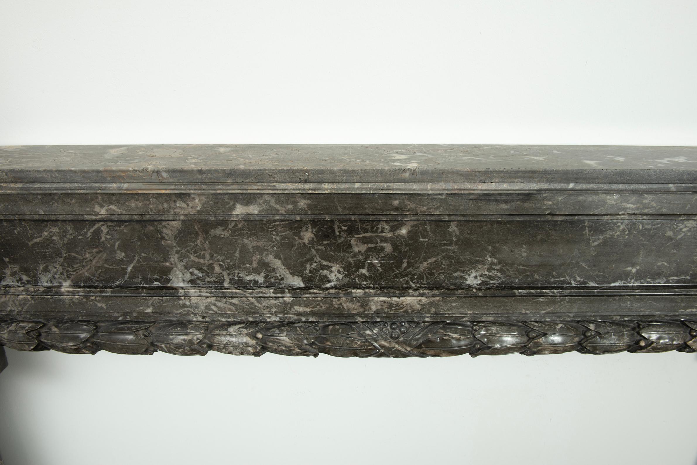 18th Century Fireplace Mantel in Gris d'Ardenne Marble For Sale 11