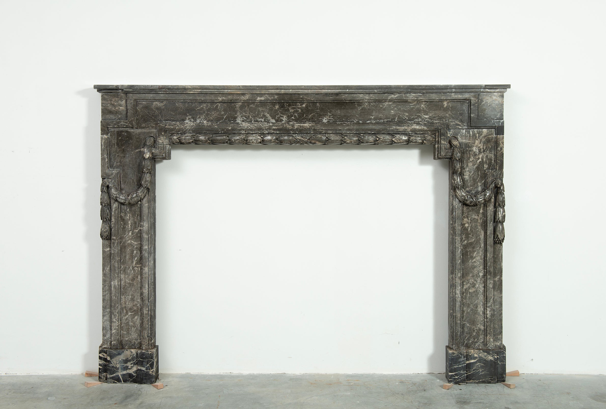18th Century Fireplace Mantel in Gris d'Ardenne Marble For Sale