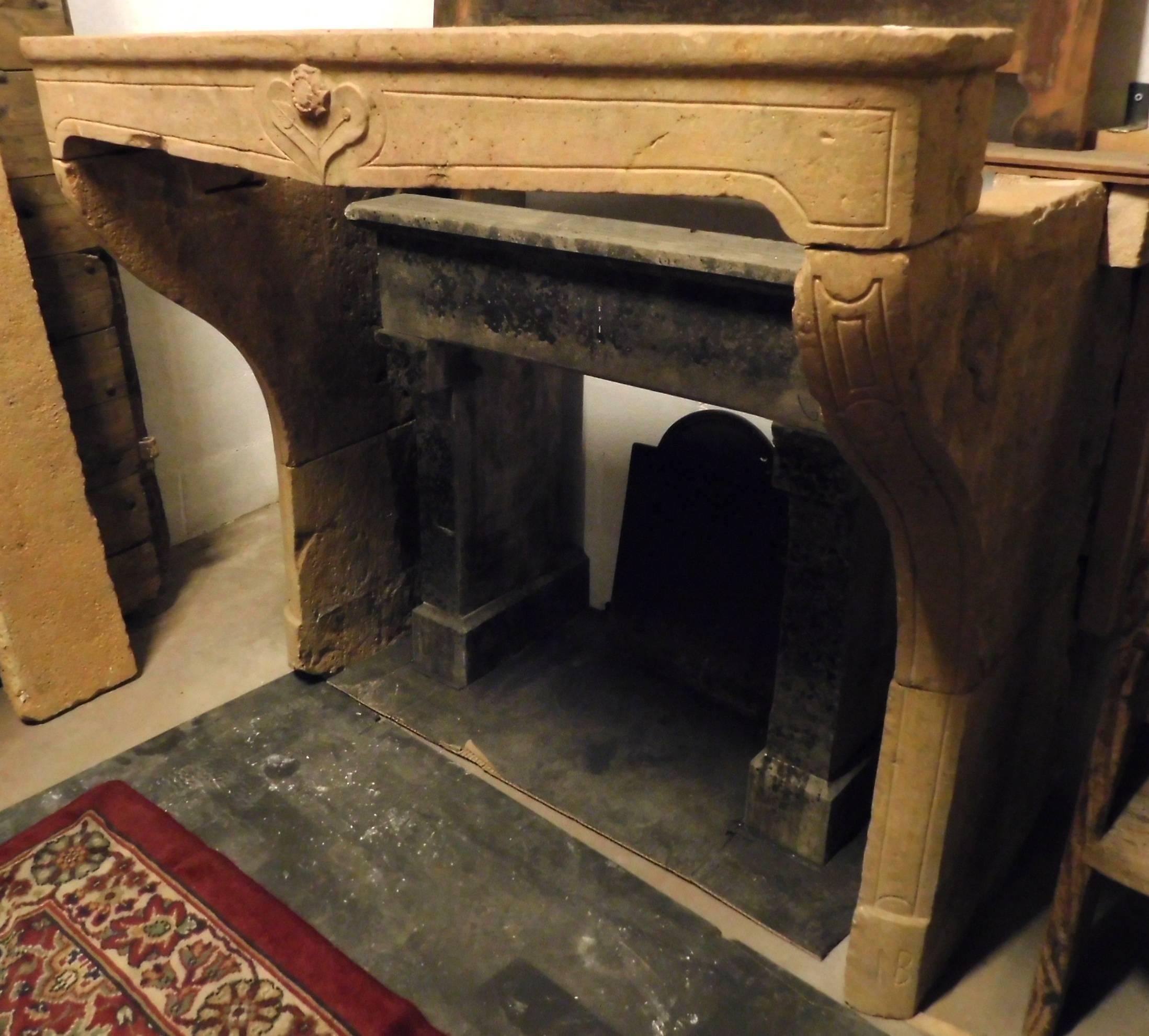 Mid-18th Century 18th Century Fireplace Mantel Made of Borgogna's Stone