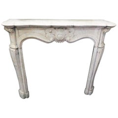 18th Century Fireplace Mantel Made of Carrara Marble