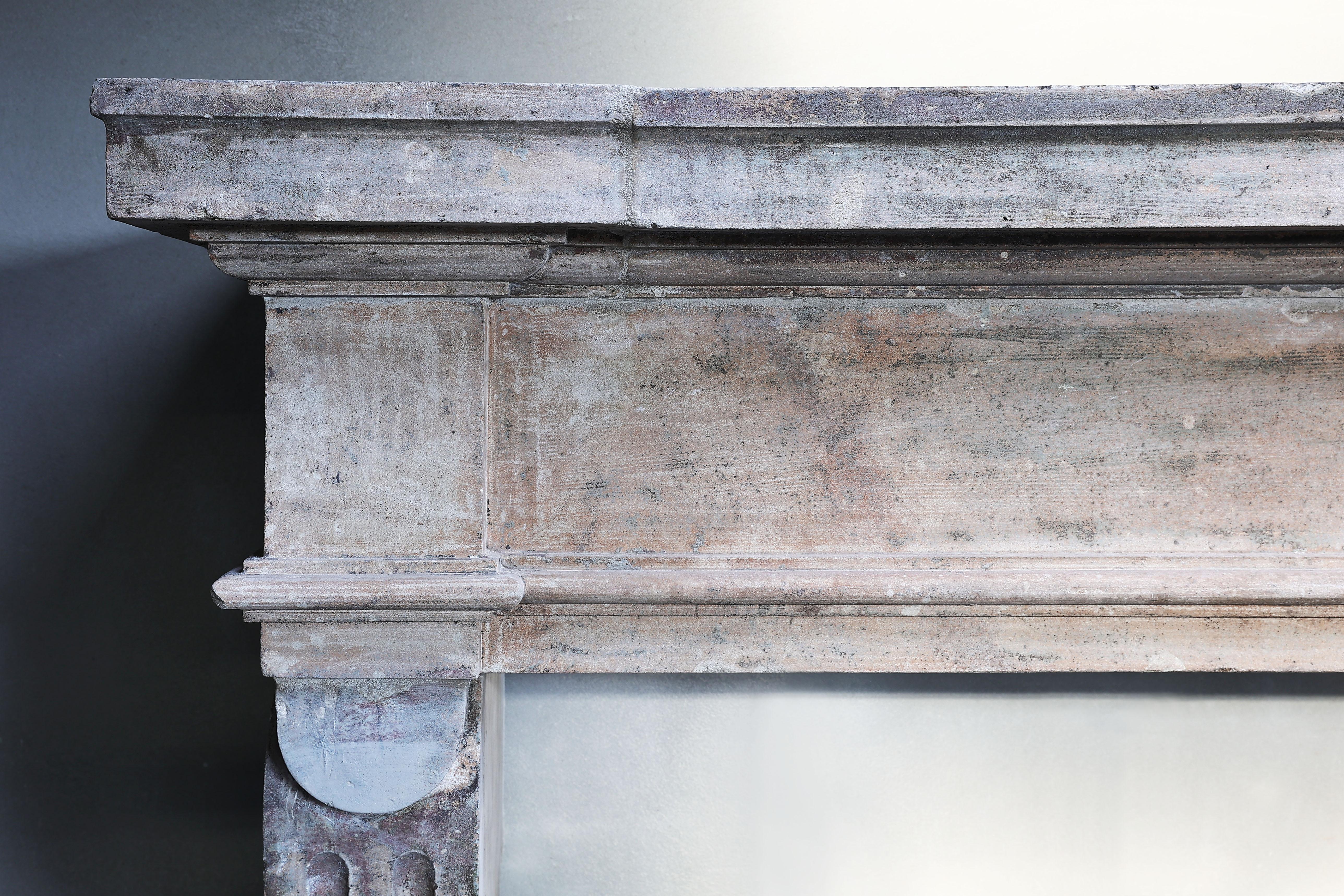 18th Century Fireplace of French Limestone in Style of Louis XIII 1