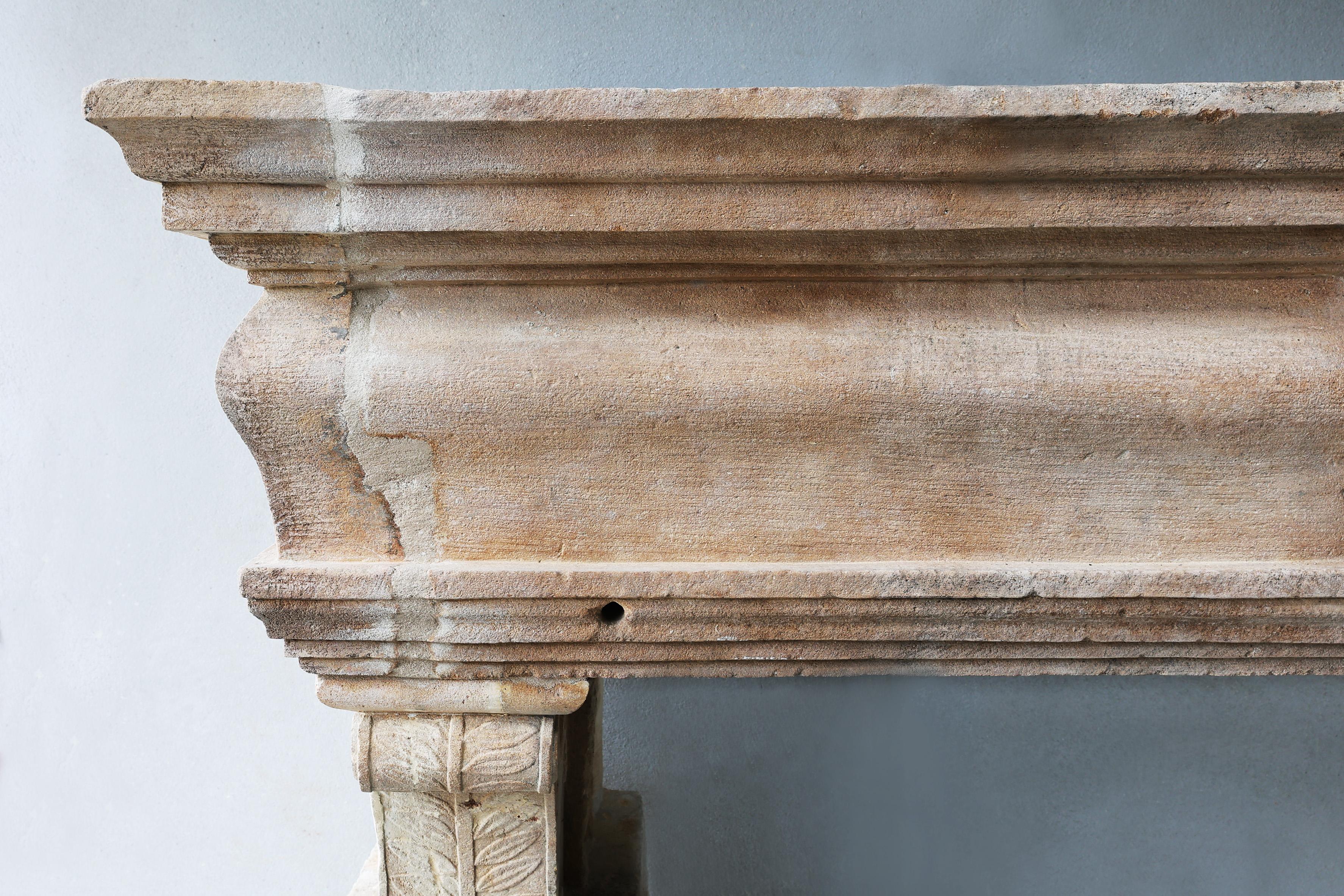 18th Century and Earlier Antique Fireplace  18th Century  French Limestone  Renaissance