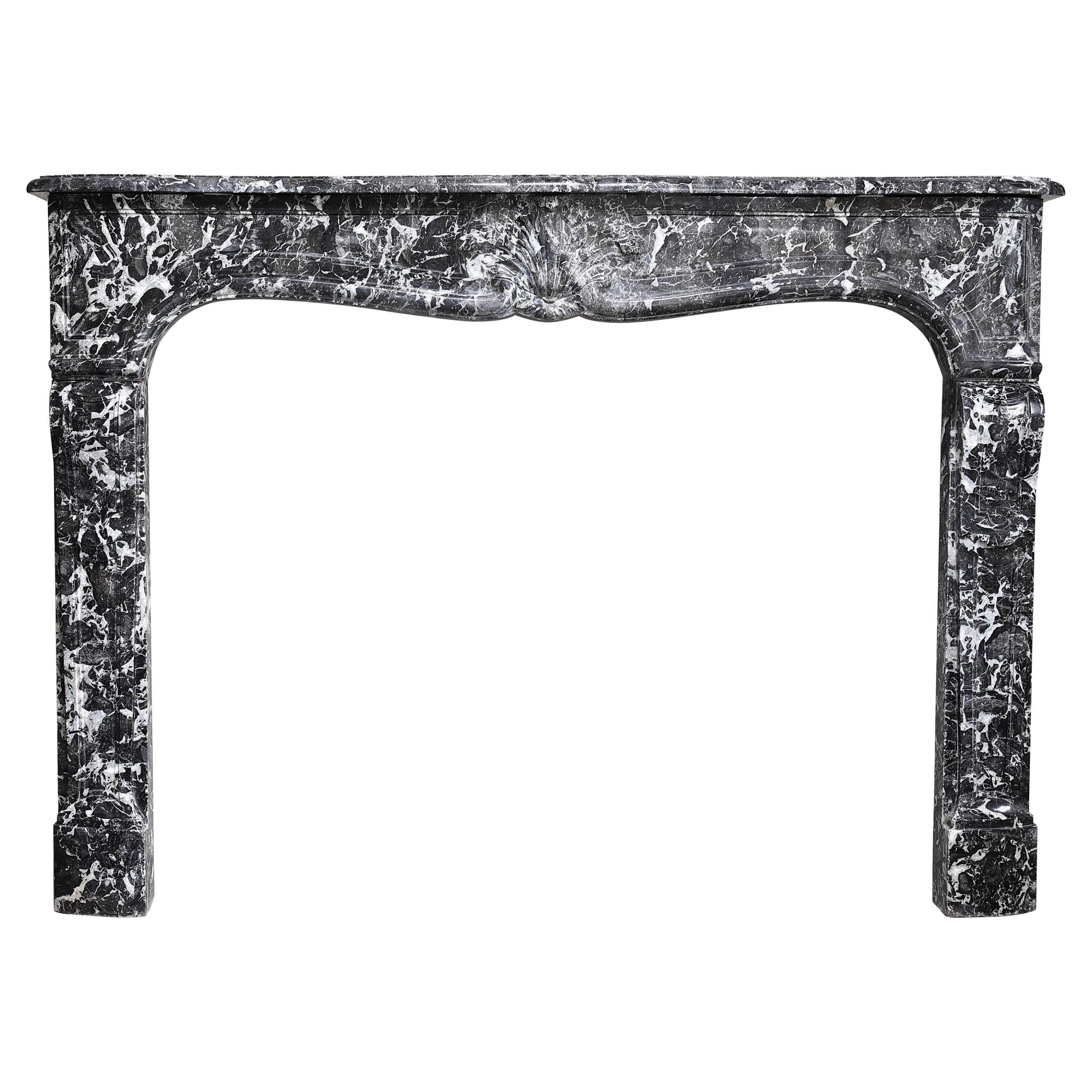 18th Century Fireplace of Saint Anna Marble from Belgium, in Louis XV Style For Sale