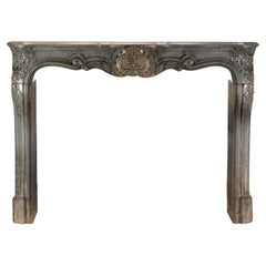 18th Century Fireplace Surround In Bicolour Stone From French Demeure
