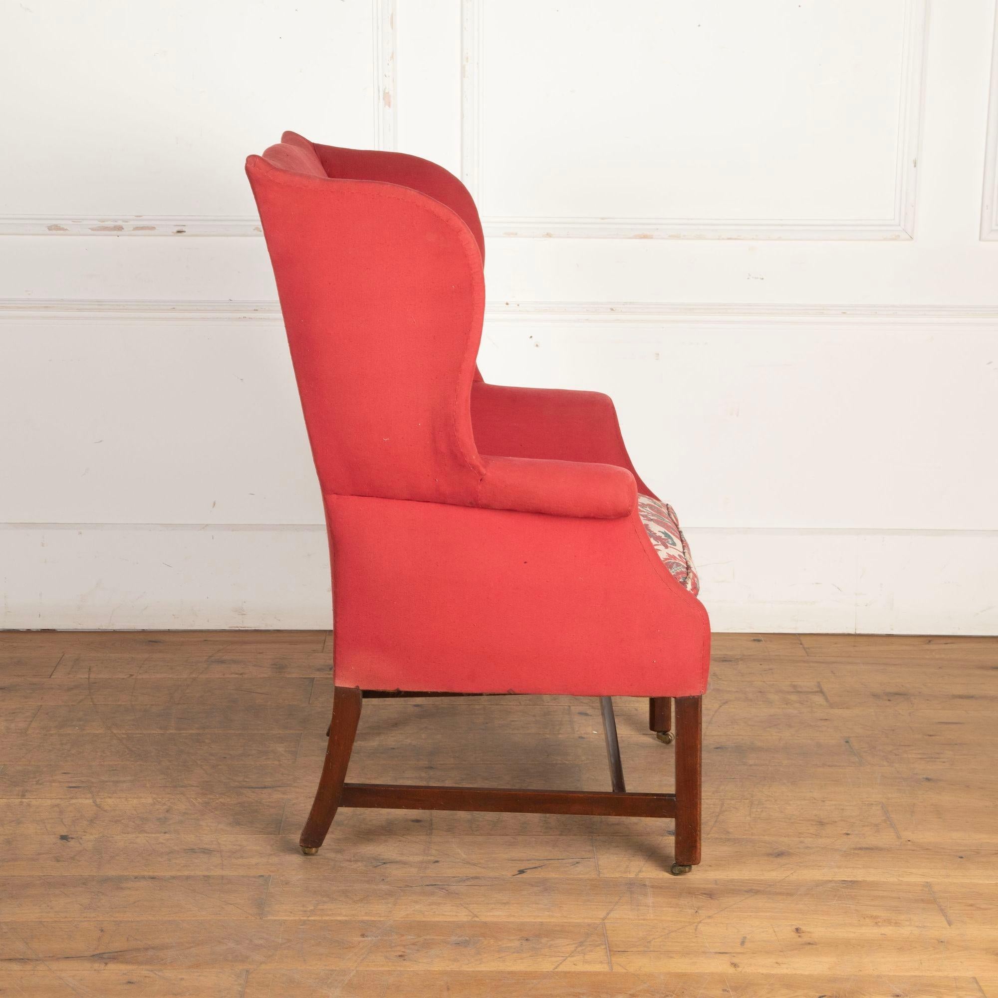 Country Fauteuil de cheminée à dossier du XVIIIe siècle en vente