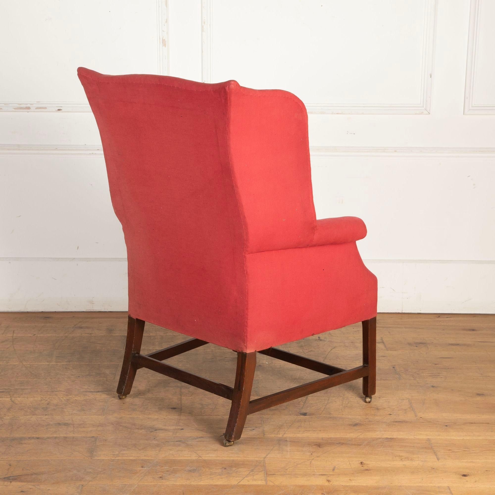 Fauteuil de cheminée à dossier du XVIIIe siècle en vente 2