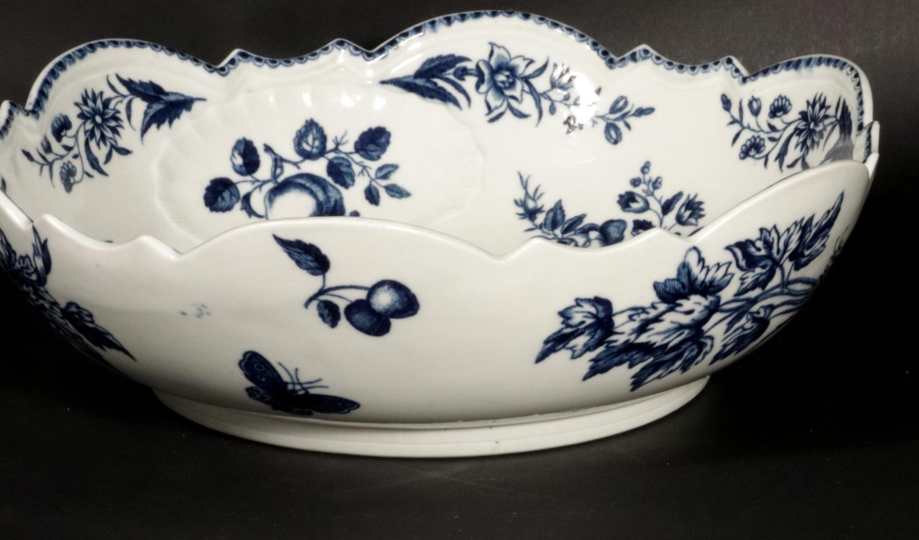 18th Century First Period Worcester Porcelain Pine Cone Pattern Junket Dish For Sale 7