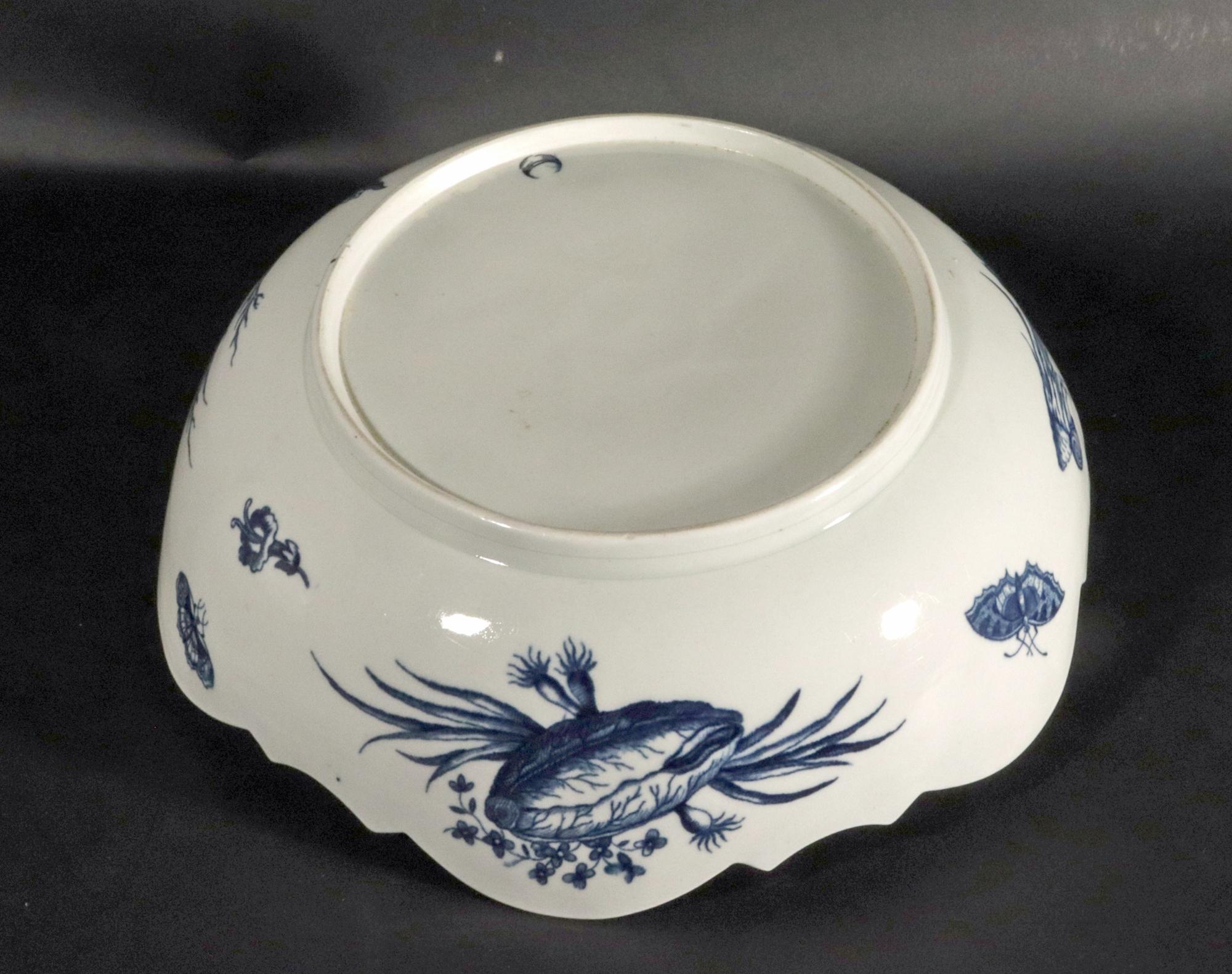 18th Century First Period Worcester Porcelain Pine Cone Pattern Junket Dish For Sale 8