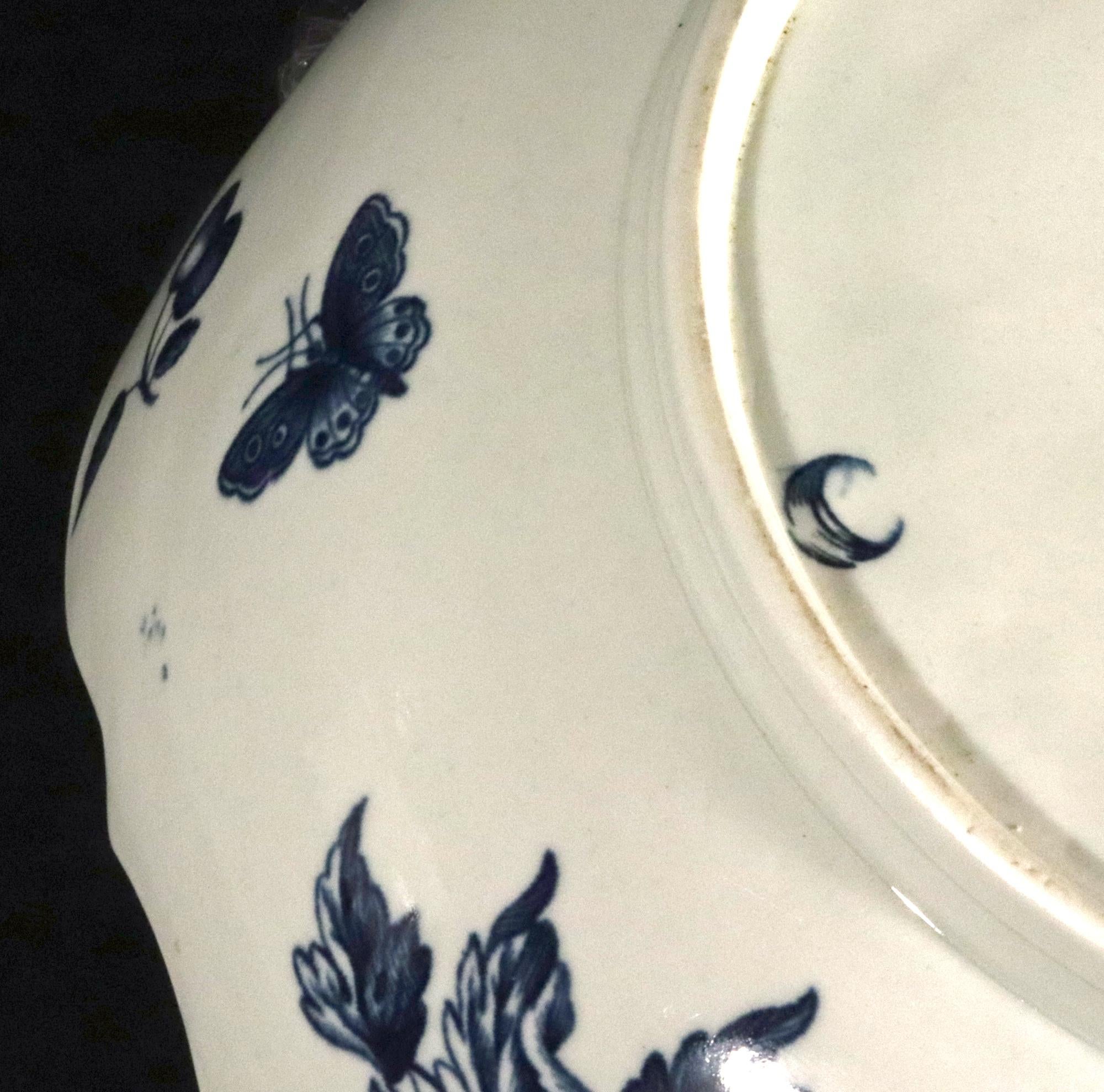 18th Century First Period Worcester Porcelain Pine Cone Pattern Junket Dish For Sale 9