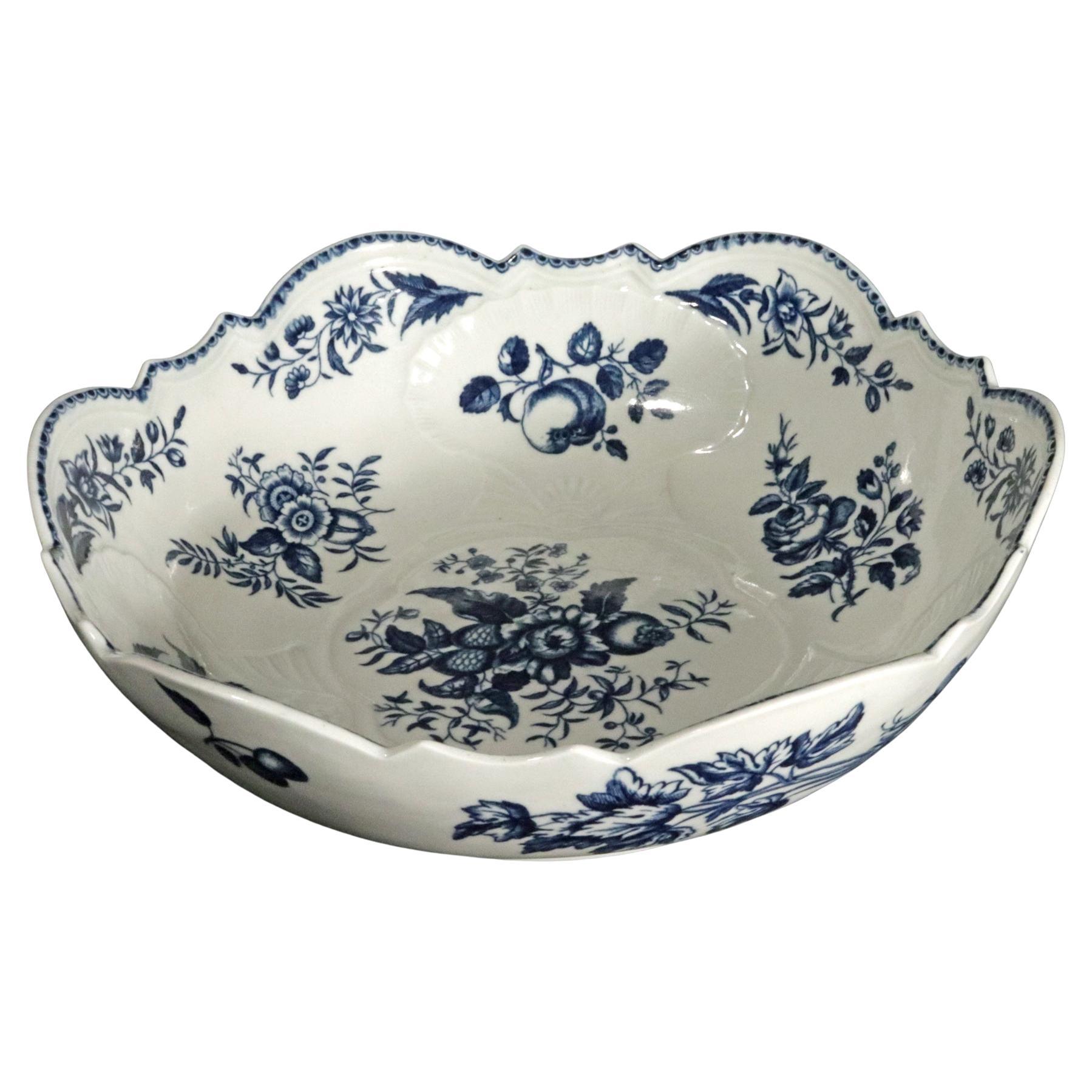 First Period Worcester Porcelain Pine Cone Pattern Junket Dish,
Circa 1770

This circular bowl known as a junket dish is a quintessential example of First Period Worcester porcelain, dating from the Dr. Wall era (1751-1783). Executed in a vibrant