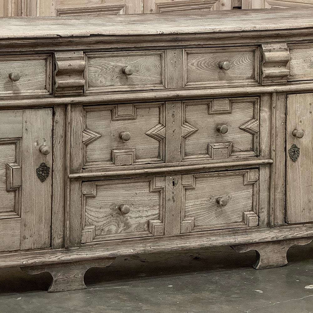18th Century Flemish Neoclassical Credenza ~ Sideboard in Stripped Oak For Sale 6